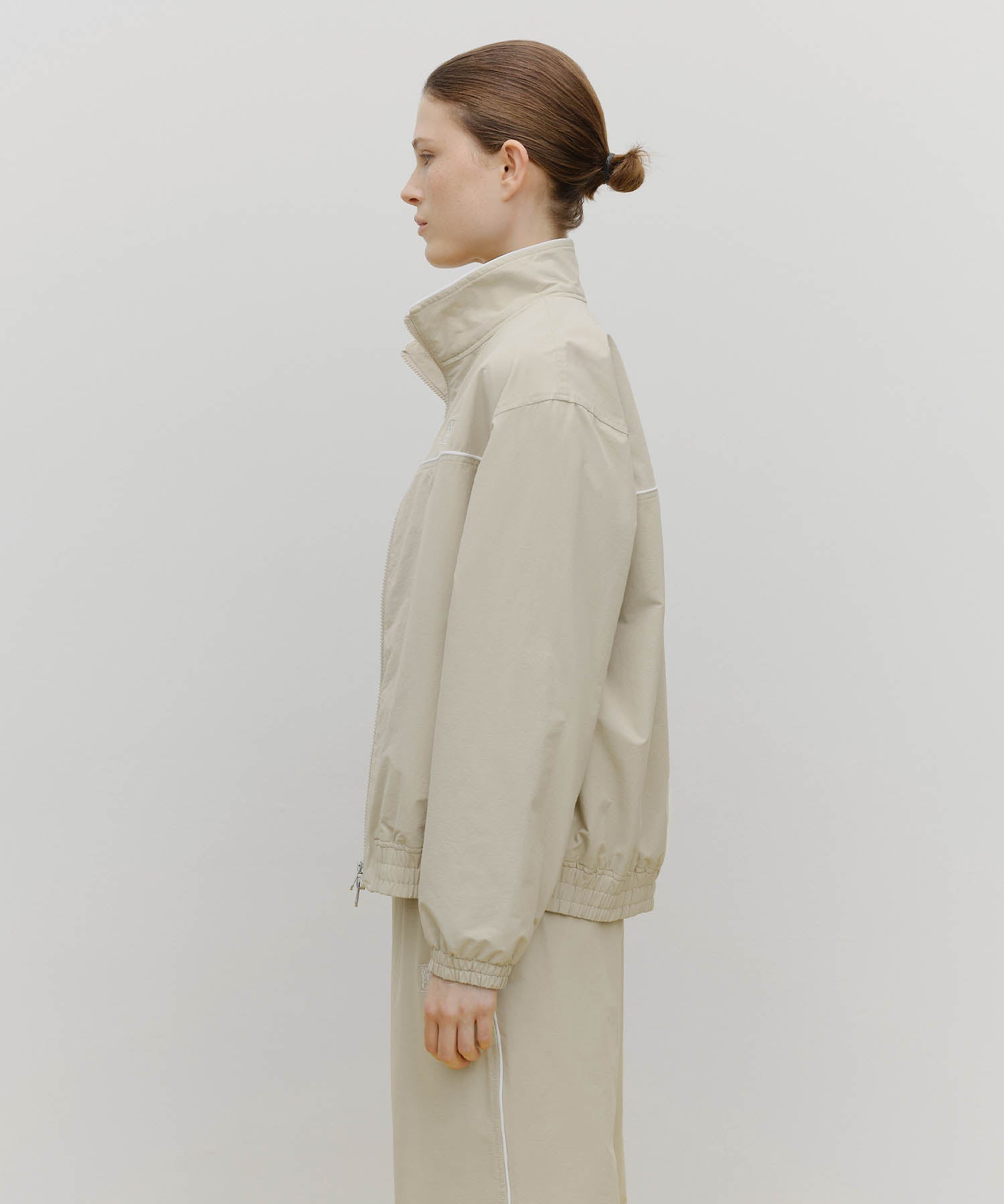 Marithe & Francois Girbaud - Marithe Sport Nylon Track Zip-up Jacket (Beige) product image 2 | TRAB K-Fashion Australia