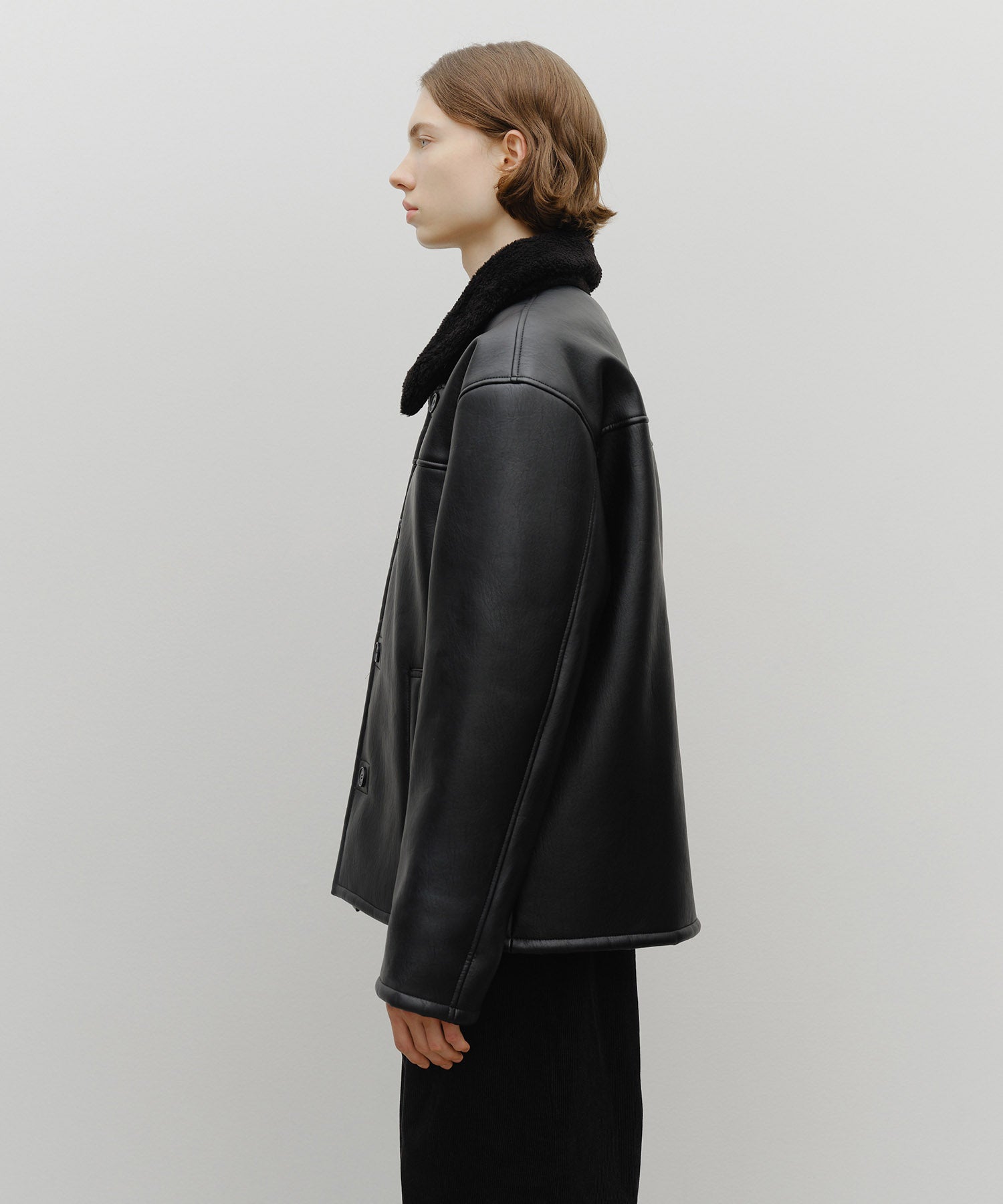 Marithe & Francois Girbaud - Faux Leather Over Fit Mustang Jacket (Black) product image 2 | TRAB K-Fashion Australia