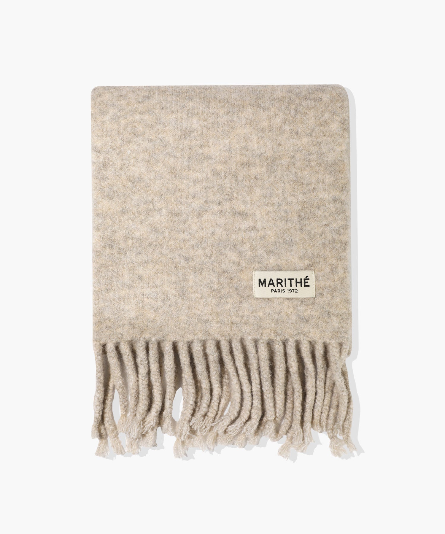 Marithe & Francois Girbaud - Fuzzy Solid Knit Muffler (Oatmeal) product image 2 | TRAB K-Fashion Australia