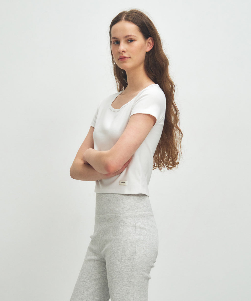 Marithe & Francois Girbaud - Basic Crop Tee (White) product image 2 | TRAB K-Fashion Australia