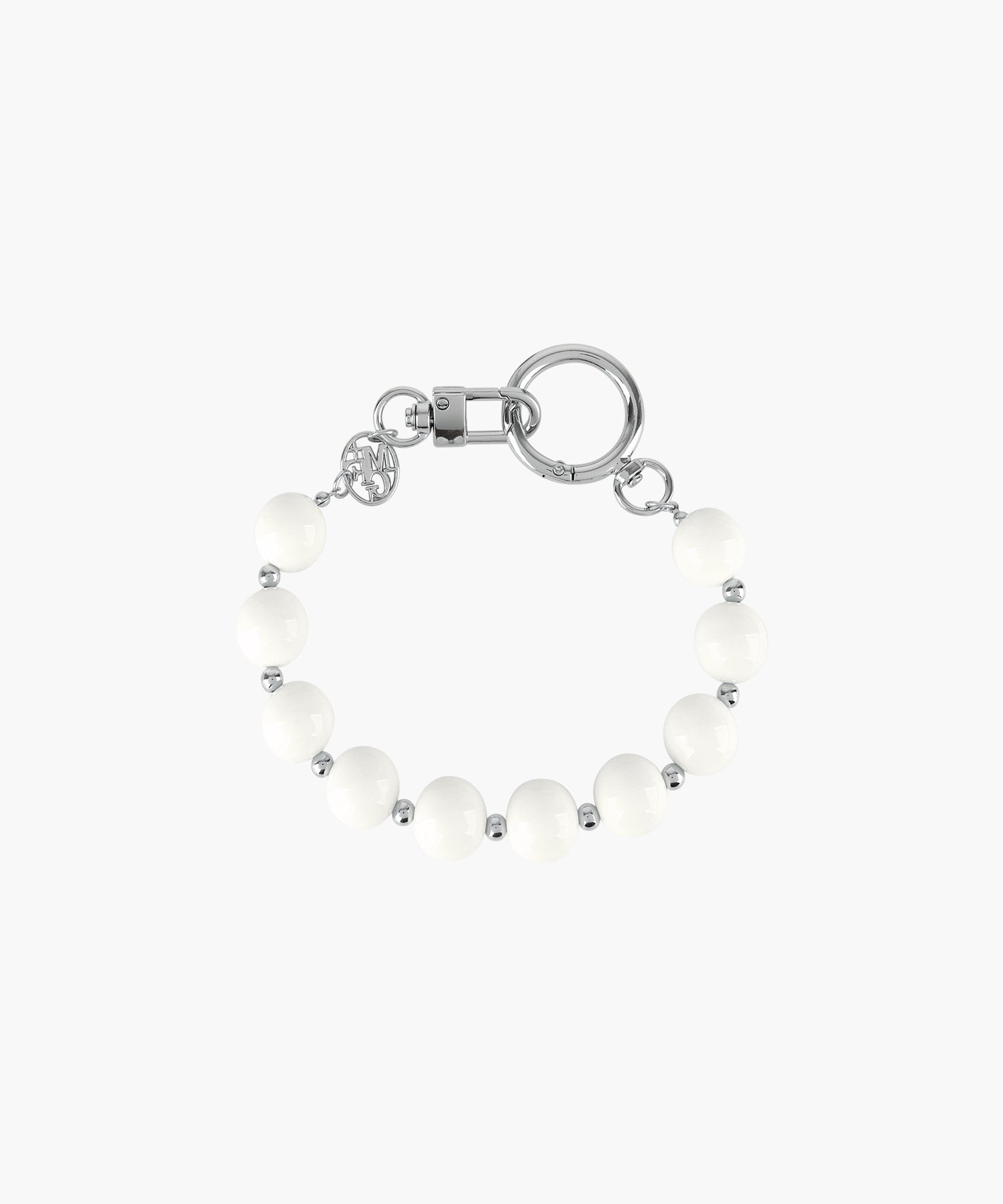 Marithe & Francois Girbaud - Circle Logo Beads Strap Keyring (White) product image 2 | TRAB K-Fashion Australia