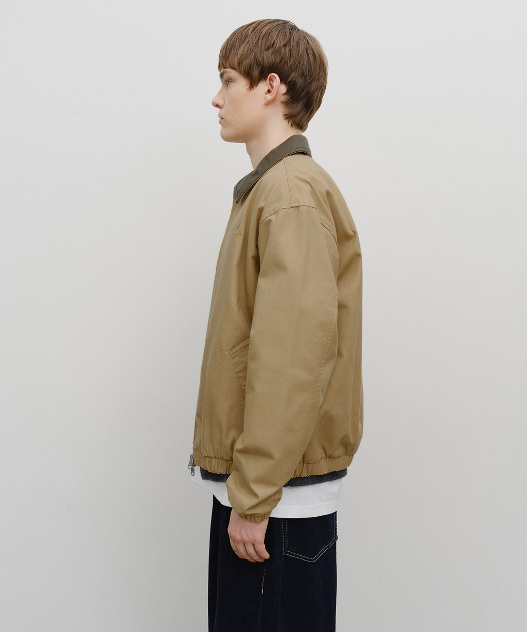 Marithe & Francois Girbaud - Graphic Embroidery Cotton Bomber Jacket (Beige) product image 2 | TRAB K-Fashion Australia