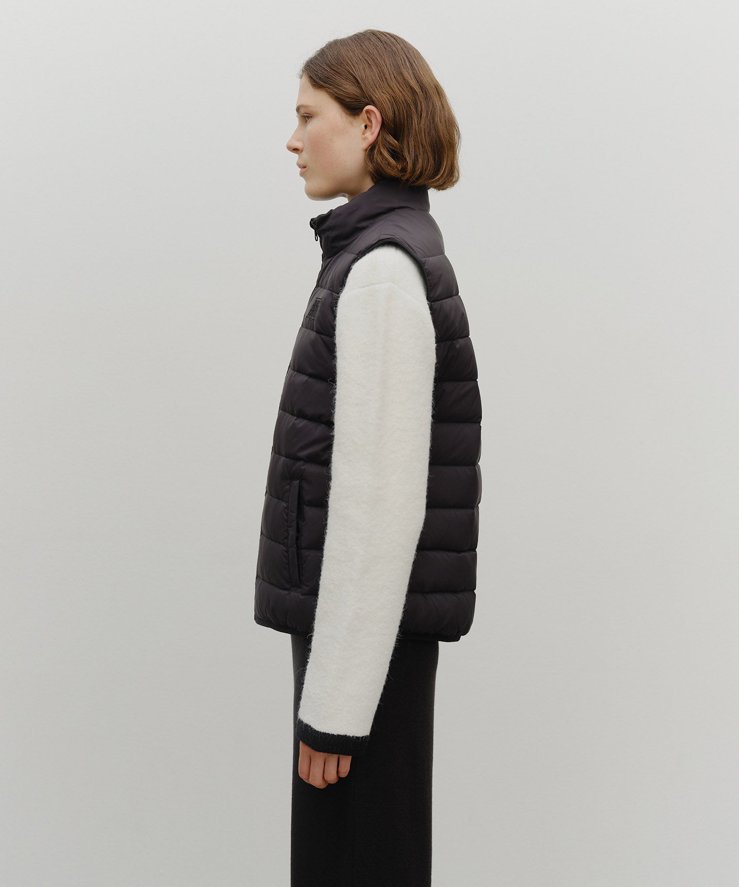 Marithe & Francois Girbaud - Classic Logo Light Down Vest (Black) product image 2 | TRAB K-Fashion Australia