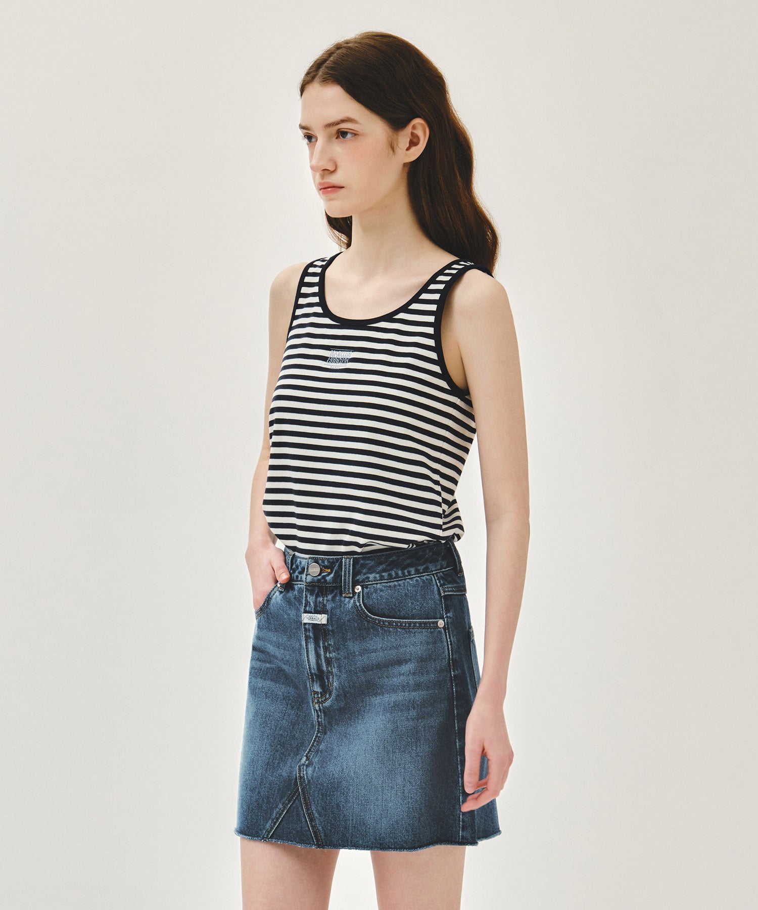 Marithe & Francois Girbaud - Small Classic Logo Sleeveless (Dark Navy) product image 2 | TRAB K-Fashion Australia