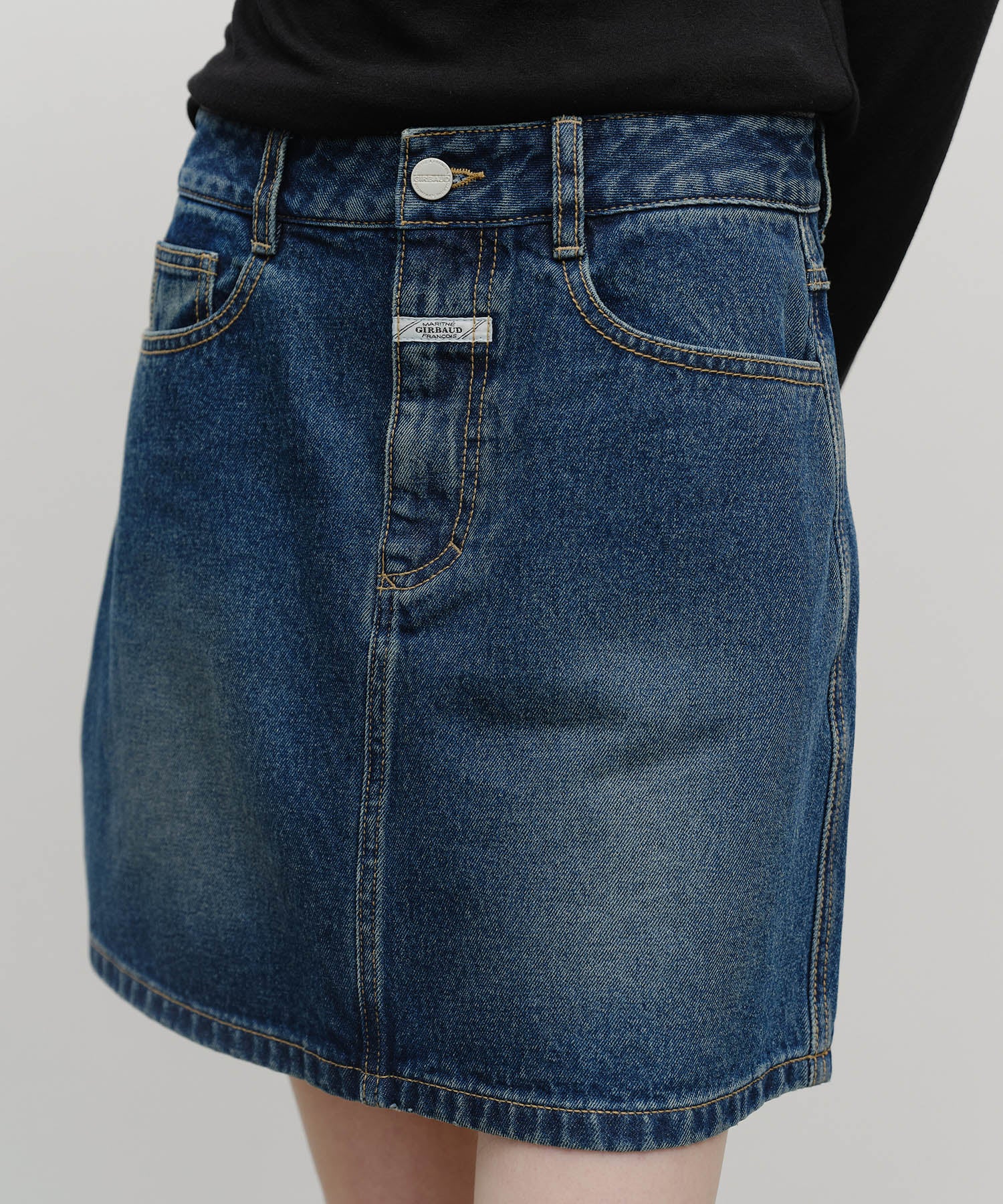Marithe & Francois Girbaud - Denim Mini Skirt (Dark Blue) product image 2 | TRAB K-Fashion Australia