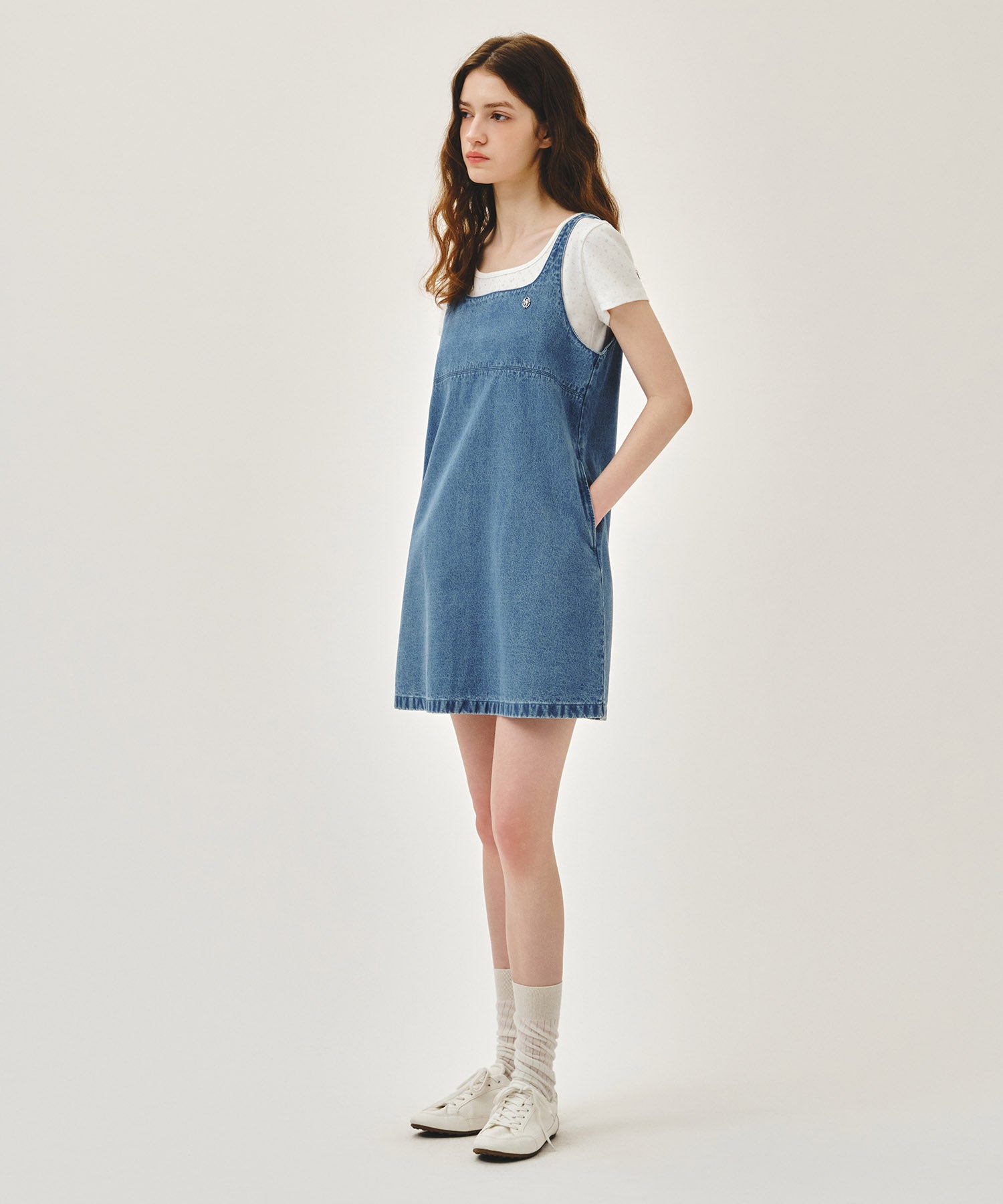 Marithe & Francois Girbaud - Denim Sleeveless Dress (Light Blue) product image 2 | TRAB K-Fashion Australia