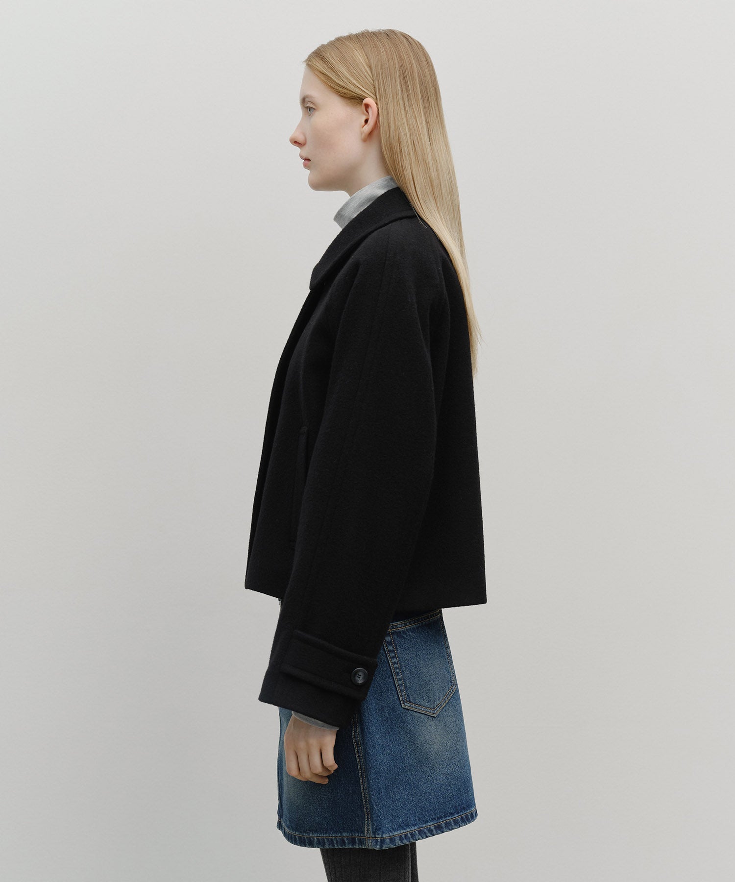 Marithe & Francois Girbaud - Oversized Crop Coat (Black) product image 2 | TRAB K-Fashion Australia