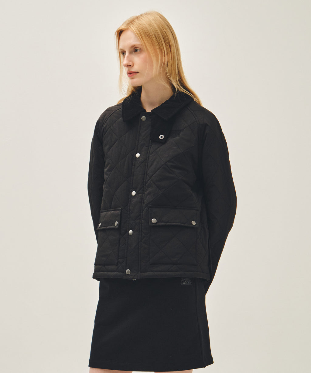 Marithe & Francois Girbaud - Corduroy Collar Quilted Jacket (Black) product image 2 | TRAB K-Fashion Australia