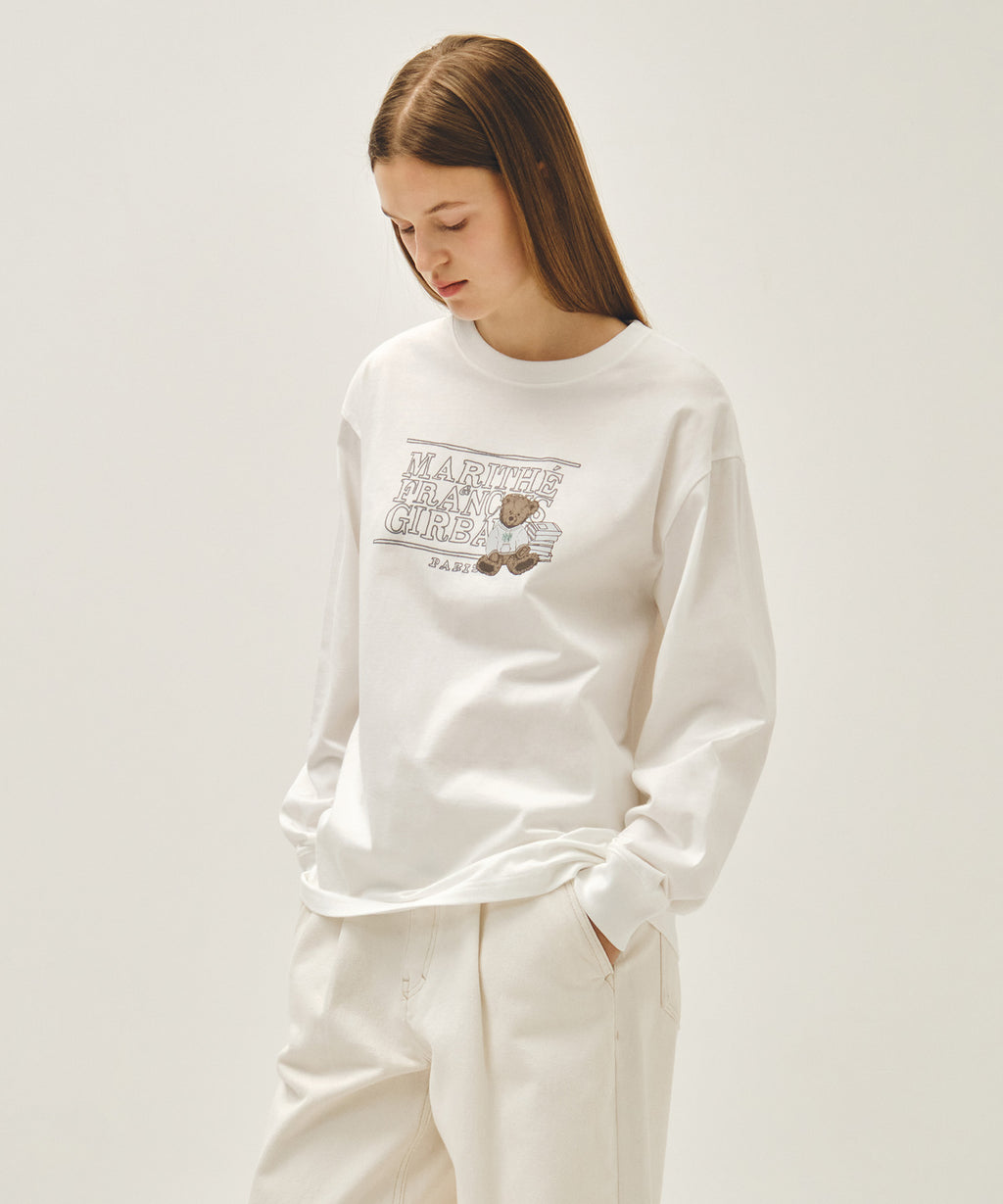 Marithe & Francois Girbaud - Doodle Classic Logo Long Sleeve Tee (White) product image 2 | TRAB K-Fashion Australia