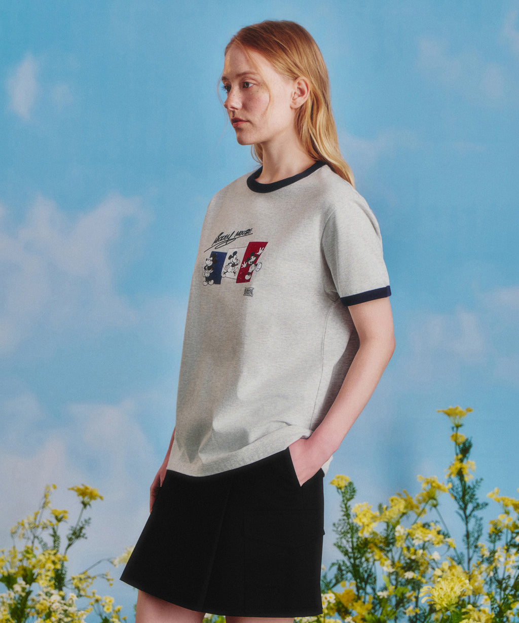 Marithe & Francois Girbaud - Mickey_french Ringer Tee (Light Heather Gray) product image 2 | TRAB K-Fashion Australia