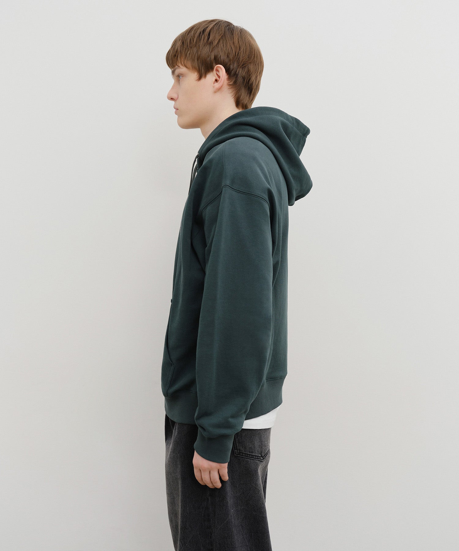 Marithe & Francois Girbaud - Crest Crack Logo Oversized Hoodie (Dark Green) product image 2 | TRAB K-Fashion Australia