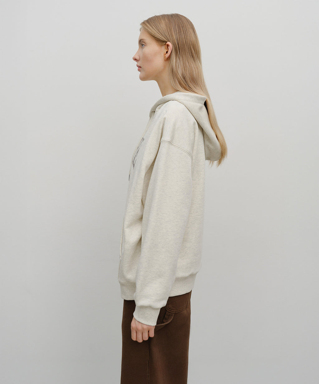 Marithe & Francois Girbaud - Crest Crack Logo Oversized Hoodie (Oatmeal) product image 2 | TRAB K-Fashion Australia