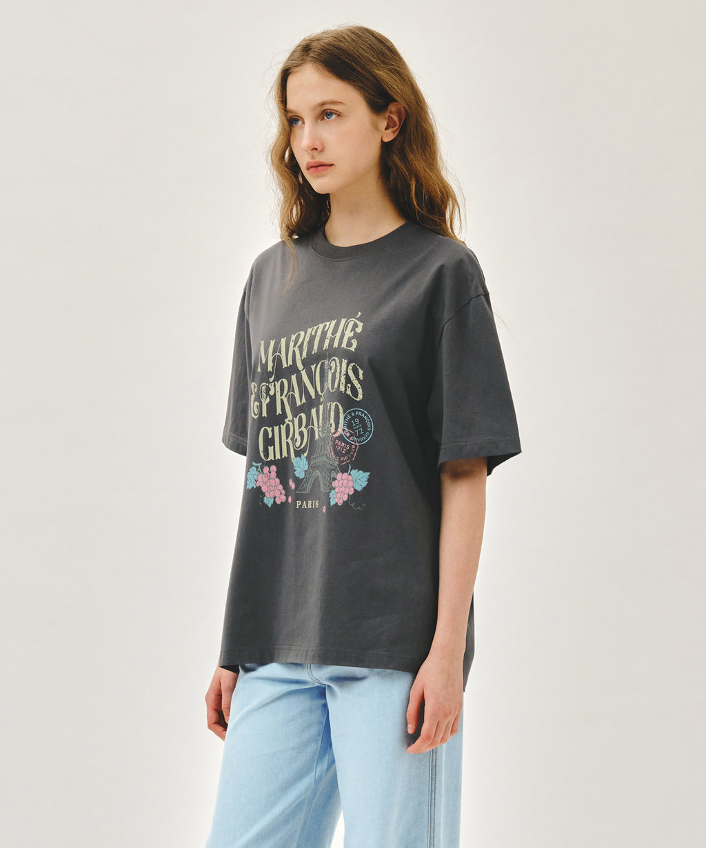 Marithe & Francois Girbaud - Vintage Eiffel Tower Logo Oversized Tee (Charcoal) product image 2 | TRAB K-Fashion Australia
