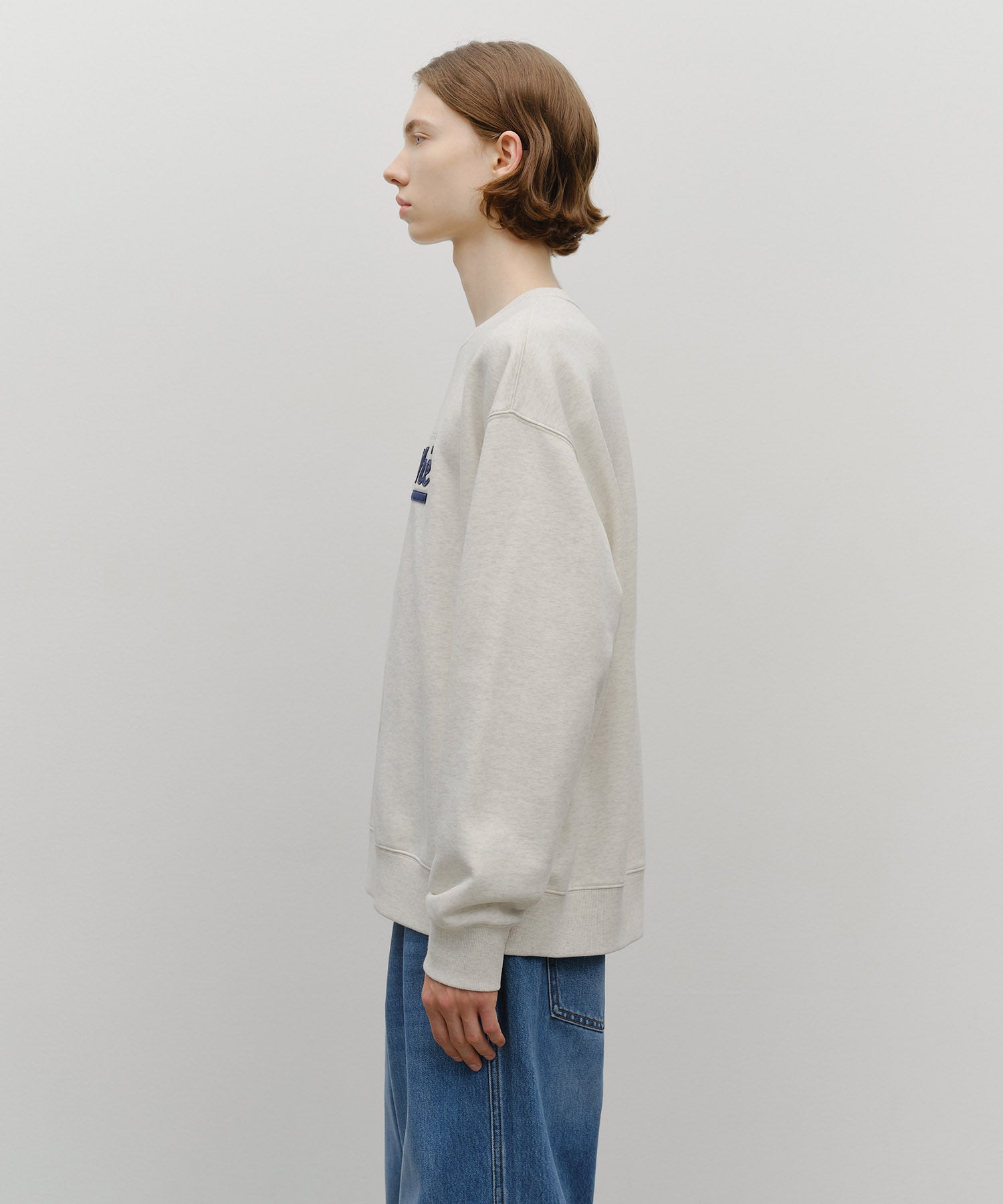 Marithe & Francois Girbaud - Applique Logo Oversized Sweatshirt (brushed) (Oatmeal) product image 3 | TRAB K-Fashion Australia