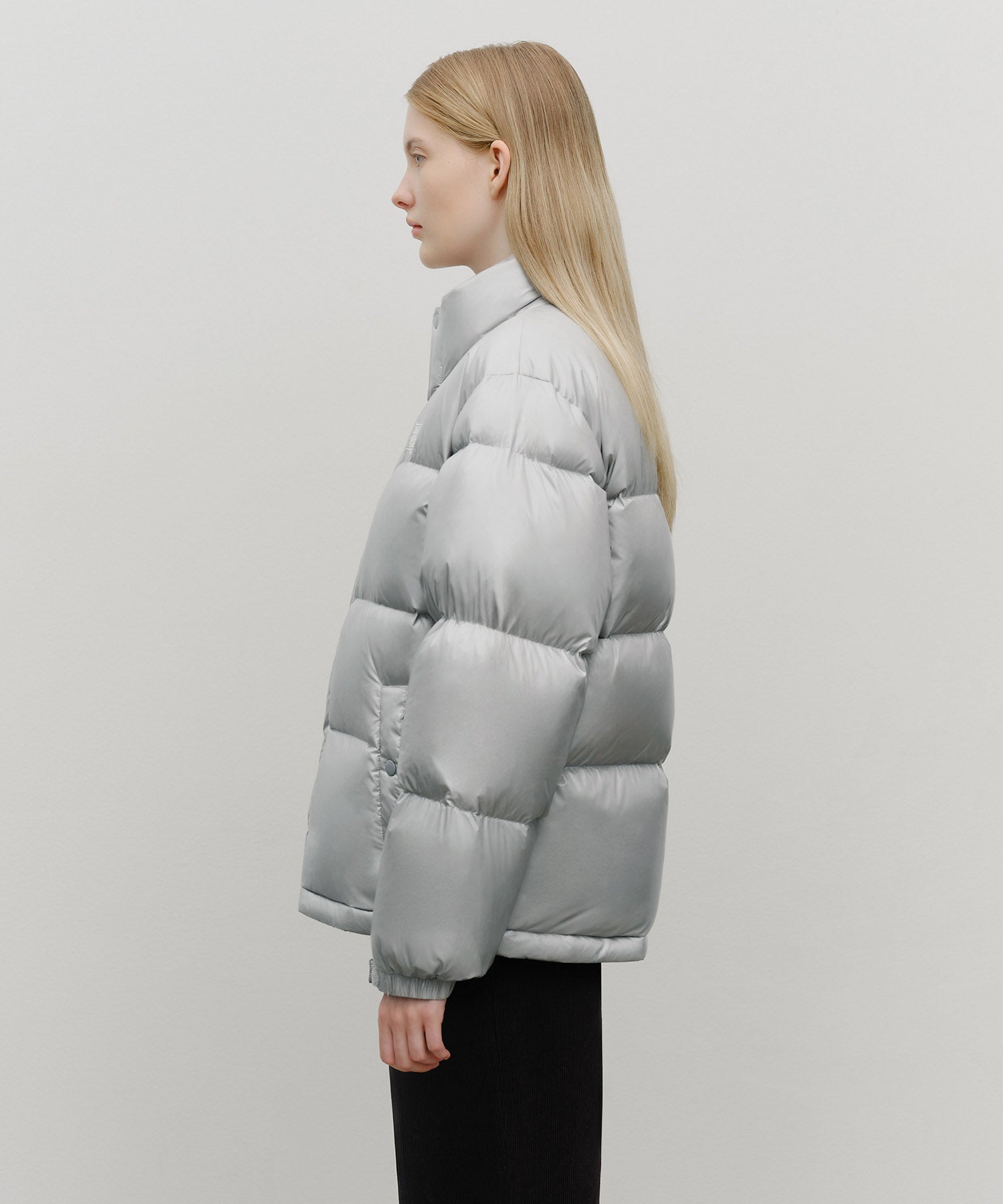 Marithe & Francois Girbaud - Glossy Down Jacket (Light Gray) product image 2 | TRAB K-Fashion Australia