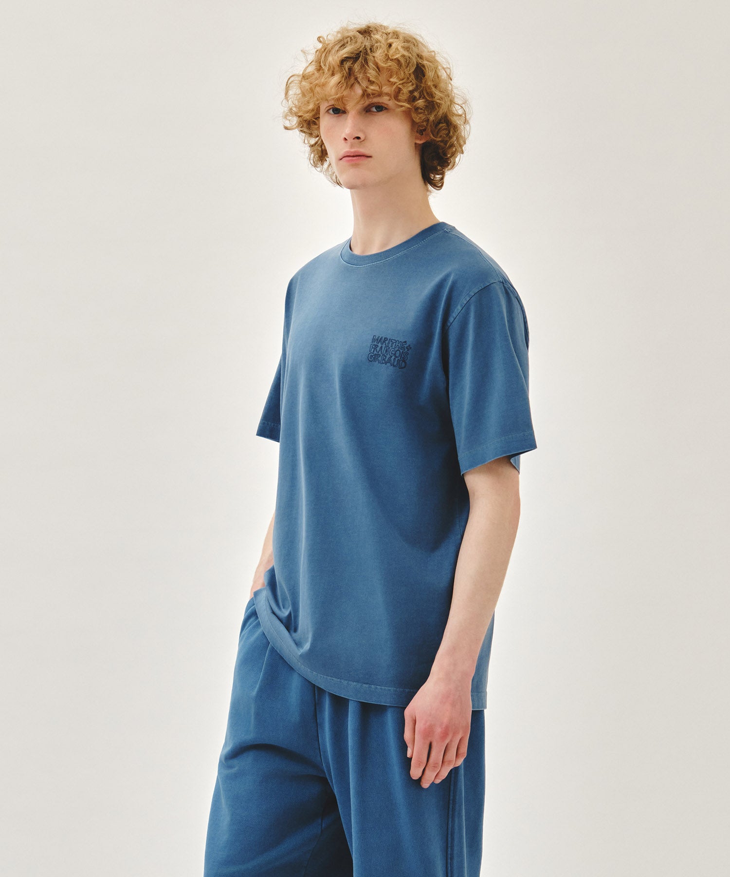 Marithe & Francois Girbaud - Drawing Logo Dyeing Tee (Blue) product image 2 | TRAB K-Fashion Australia
