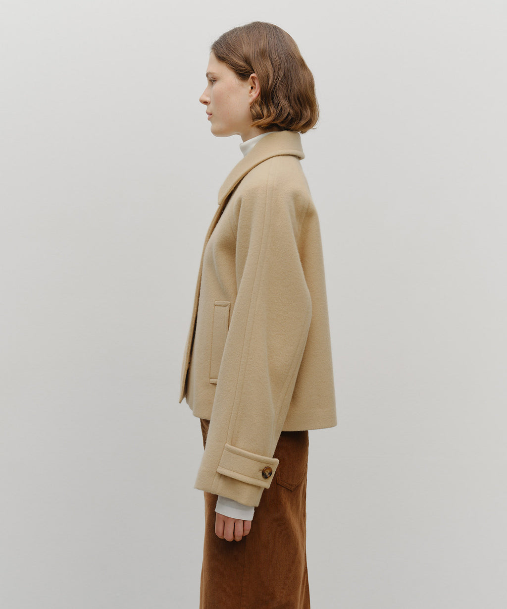Marithe & Francois Girbaud - Oversized Crop Coat (Beige) product image 2 | TRAB K-Fashion Australia