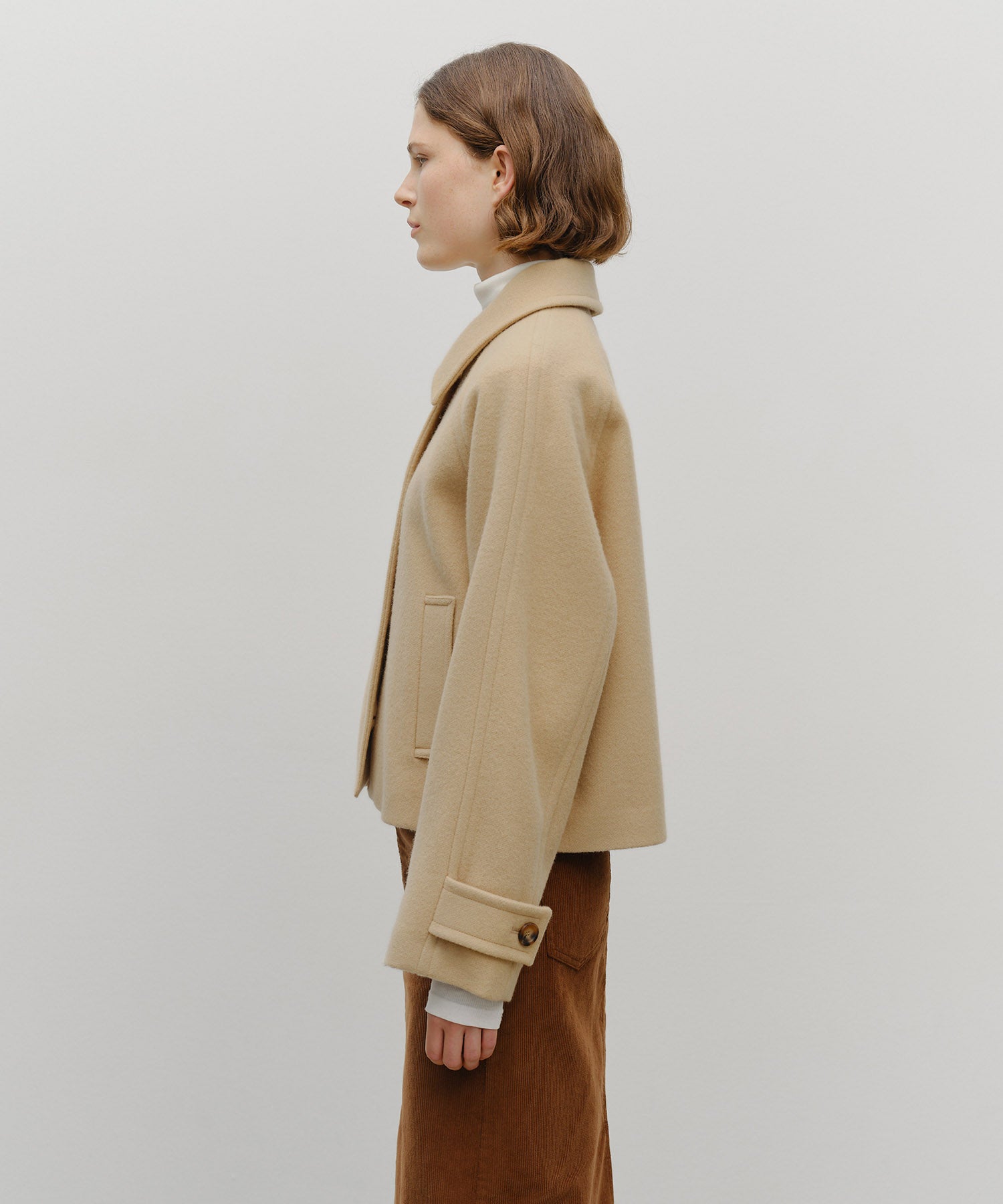 Marithe & Francois Girbaud - Oversized Crop Coat (Beige) product image 2 | TRAB K-Fashion Australia