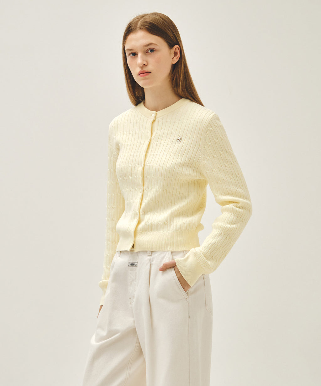 Marithe & Francois Girbaud - Cable Knit Cardigan (Ivory) product image 2 | TRAB K-Fashion Australia