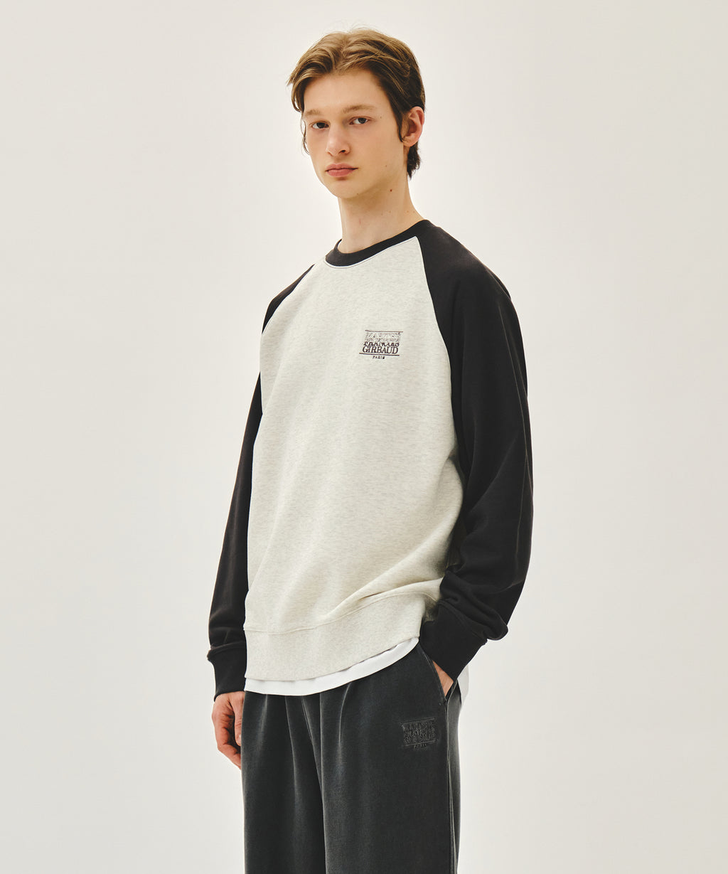 Marithe & Francois Girbaud - Small Classic Logo Color Block Sweatshirt (Charcoal) product image 2 | TRAB K-Fashion Australia