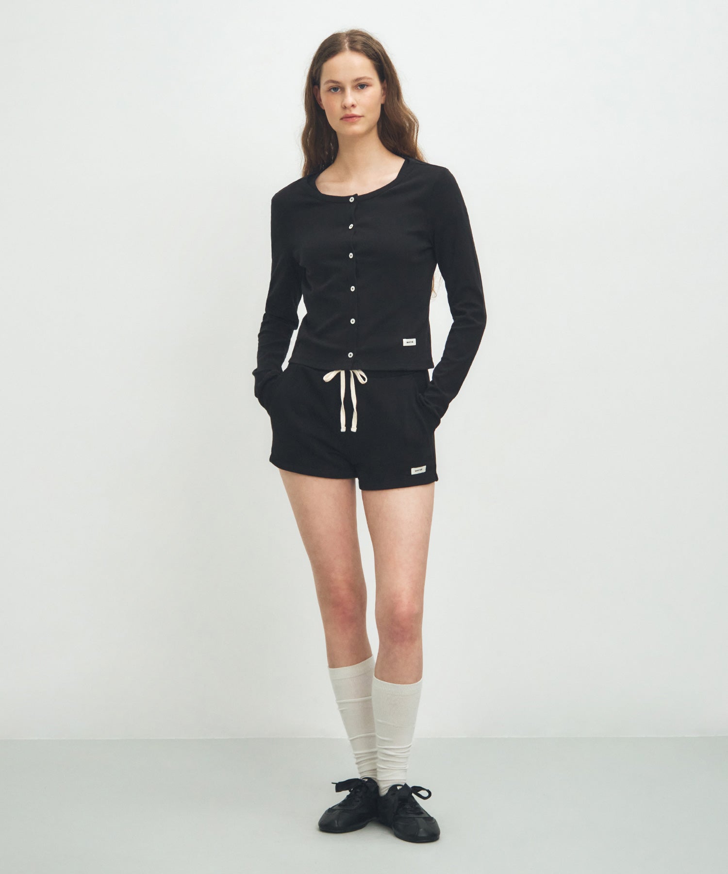 Marithe & Francois Girbaud - Basic Sweat Shorts (Black) product image 2 | TRAB K-Fashion Australia
