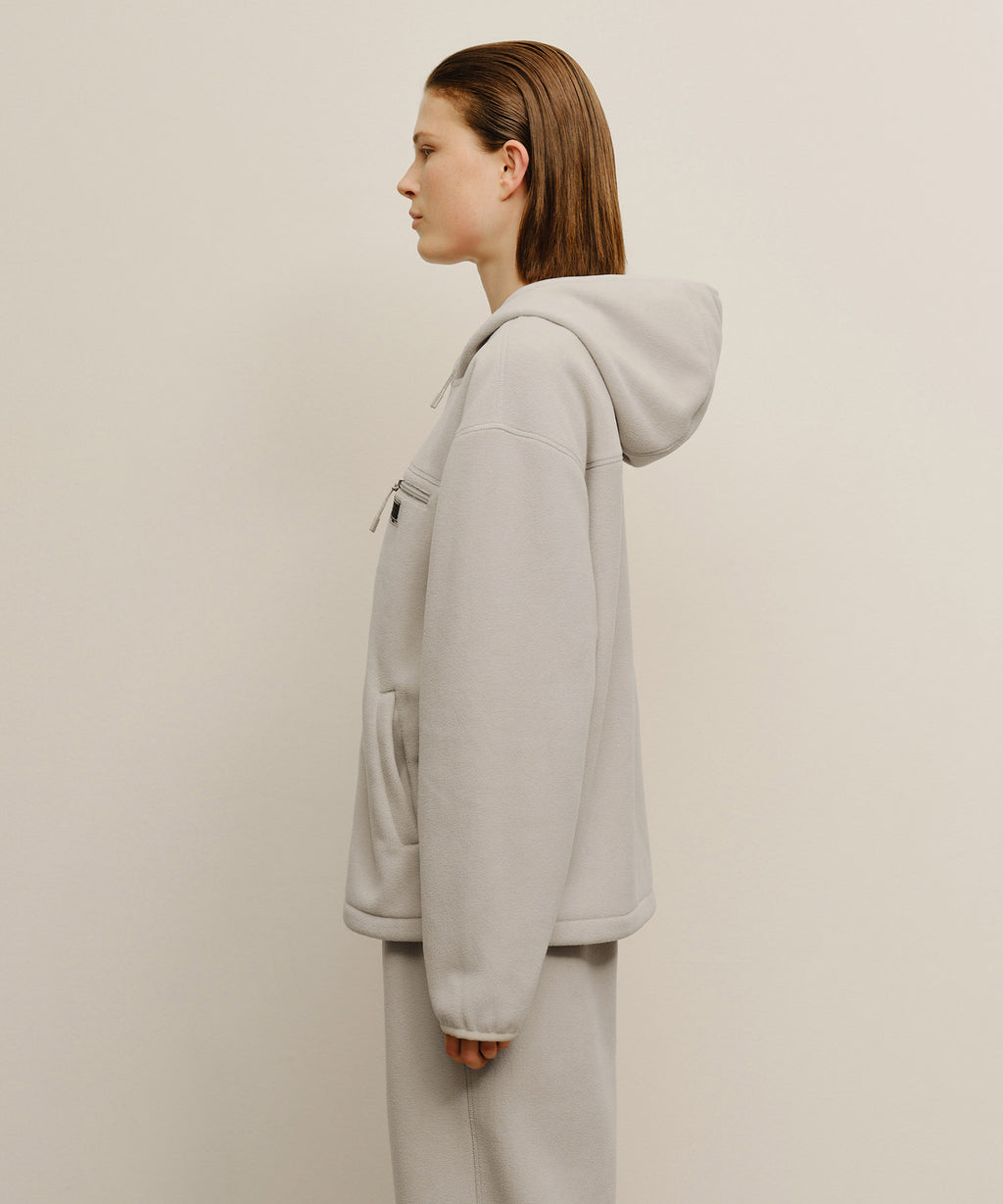 Marithe & Francois Girbaud - Marithe Sport Fleece Hood Zip-up Jacket (Light Gray) product image 2 | TRAB K-Fashion Australia