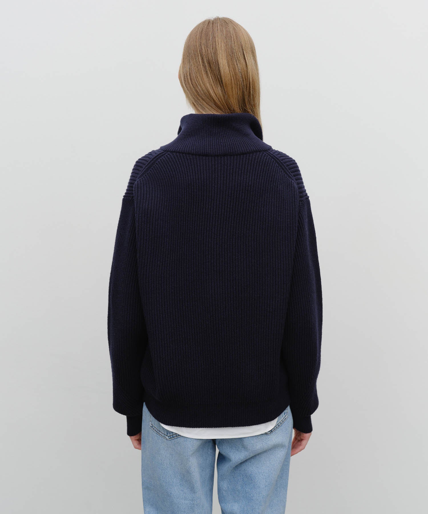 Marithe & Francois Girbaud - Half Neck Zipup Knit (Navy) product image 2 | TRAB K-Fashion Australia