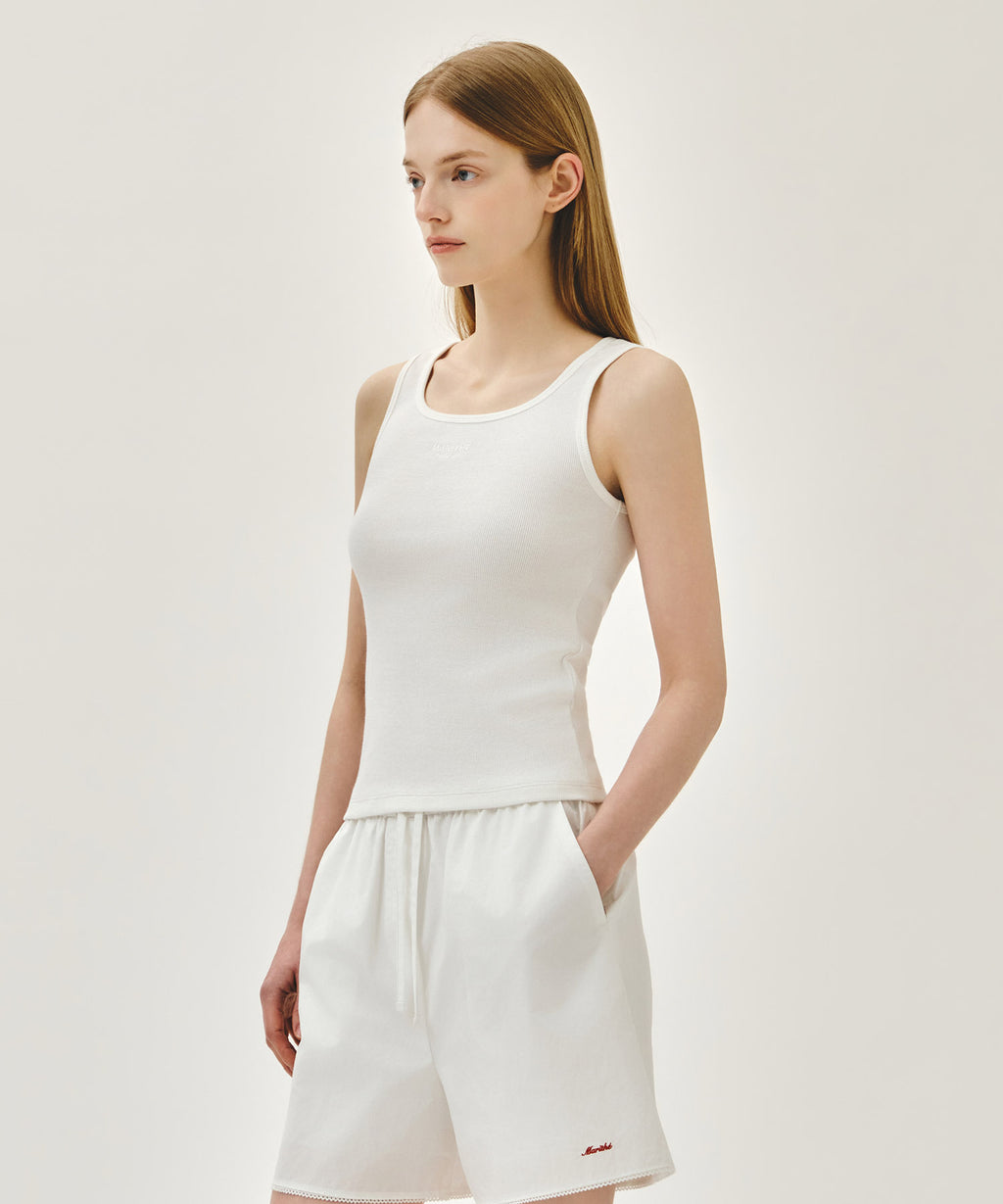 Marithe & Francois Girbaud - Regular Logo Sleeveless (White) product image 2 | TRAB K-Fashion Australia
