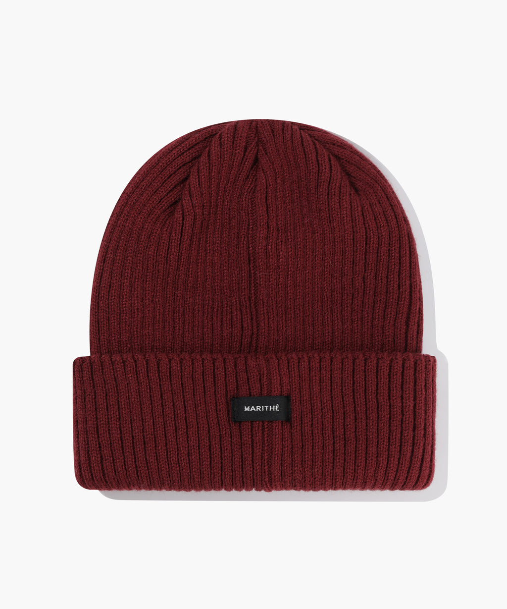Marithe & Francois Girbaud - Doodle Bear Beanie (Burgundy) product image 2 | TRAB K-Fashion Australia