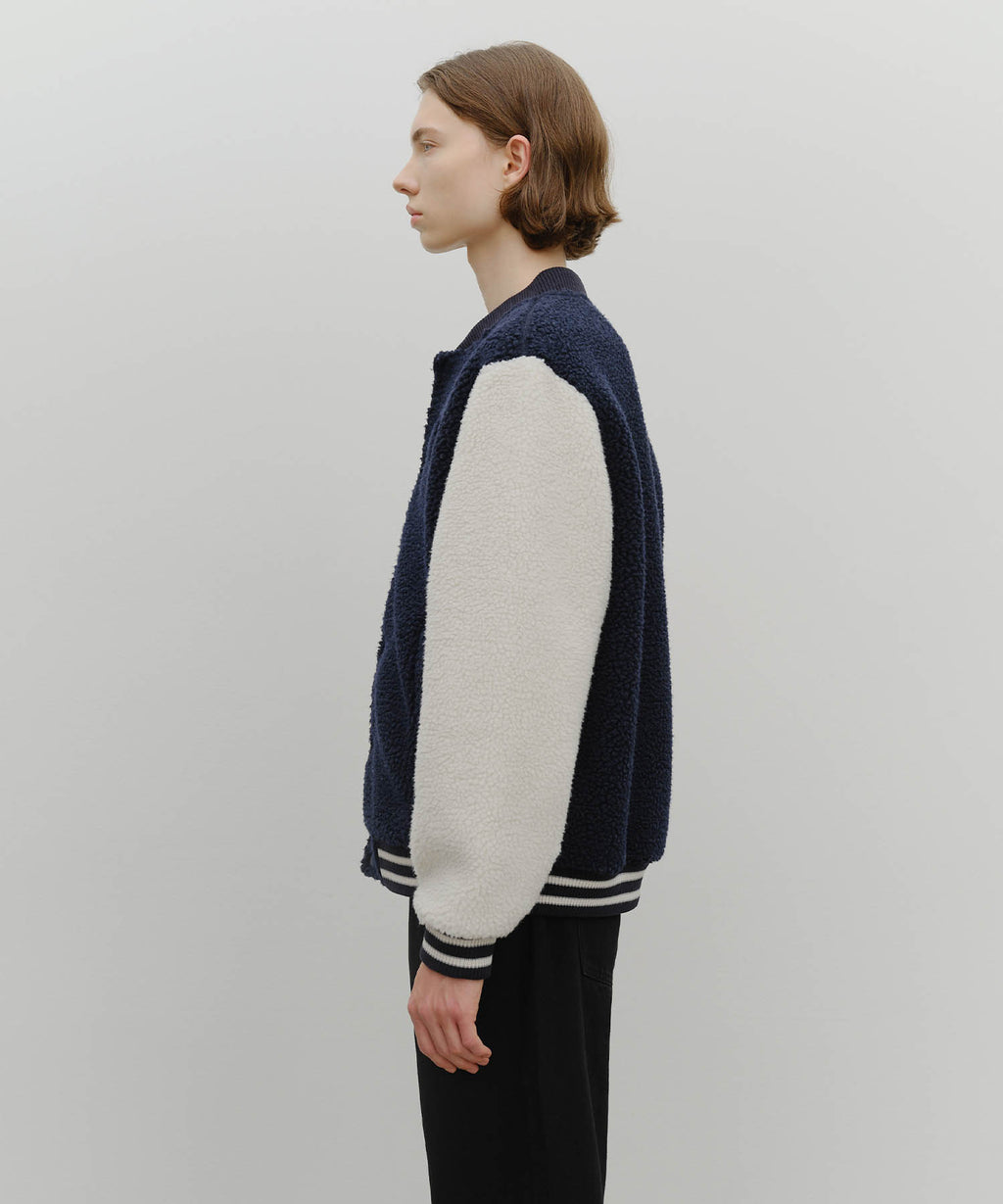 Marithe & Francois Girbaud - Fleece Varsity Jacket (Ivory) product image 2 | TRAB K-Fashion Australia