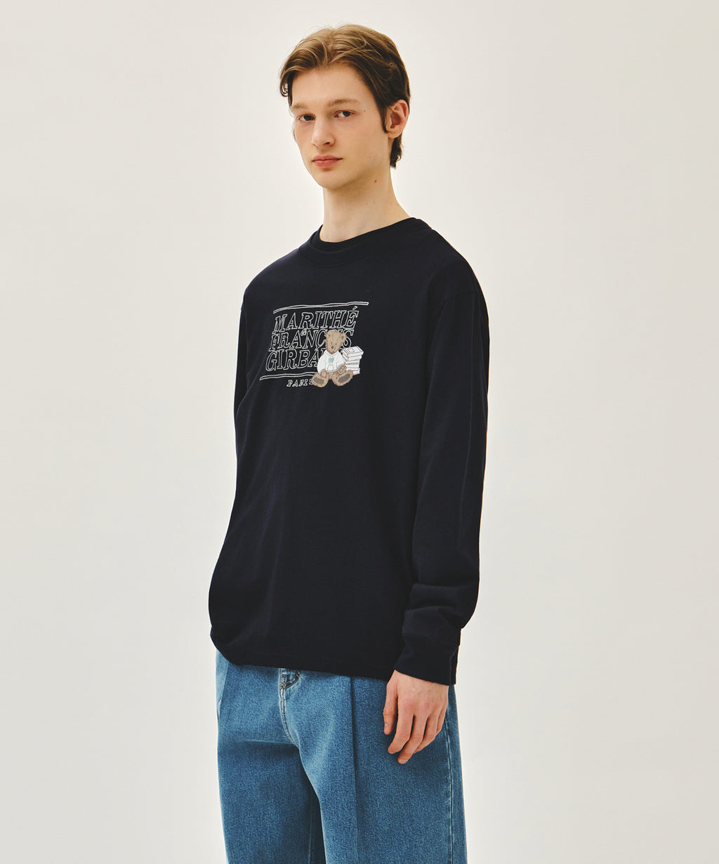 Marithe & Francois Girbaud - Doodle Classic Logo Long Sleeve Tee (Navy) product image 2 | TRAB K-Fashion Australia