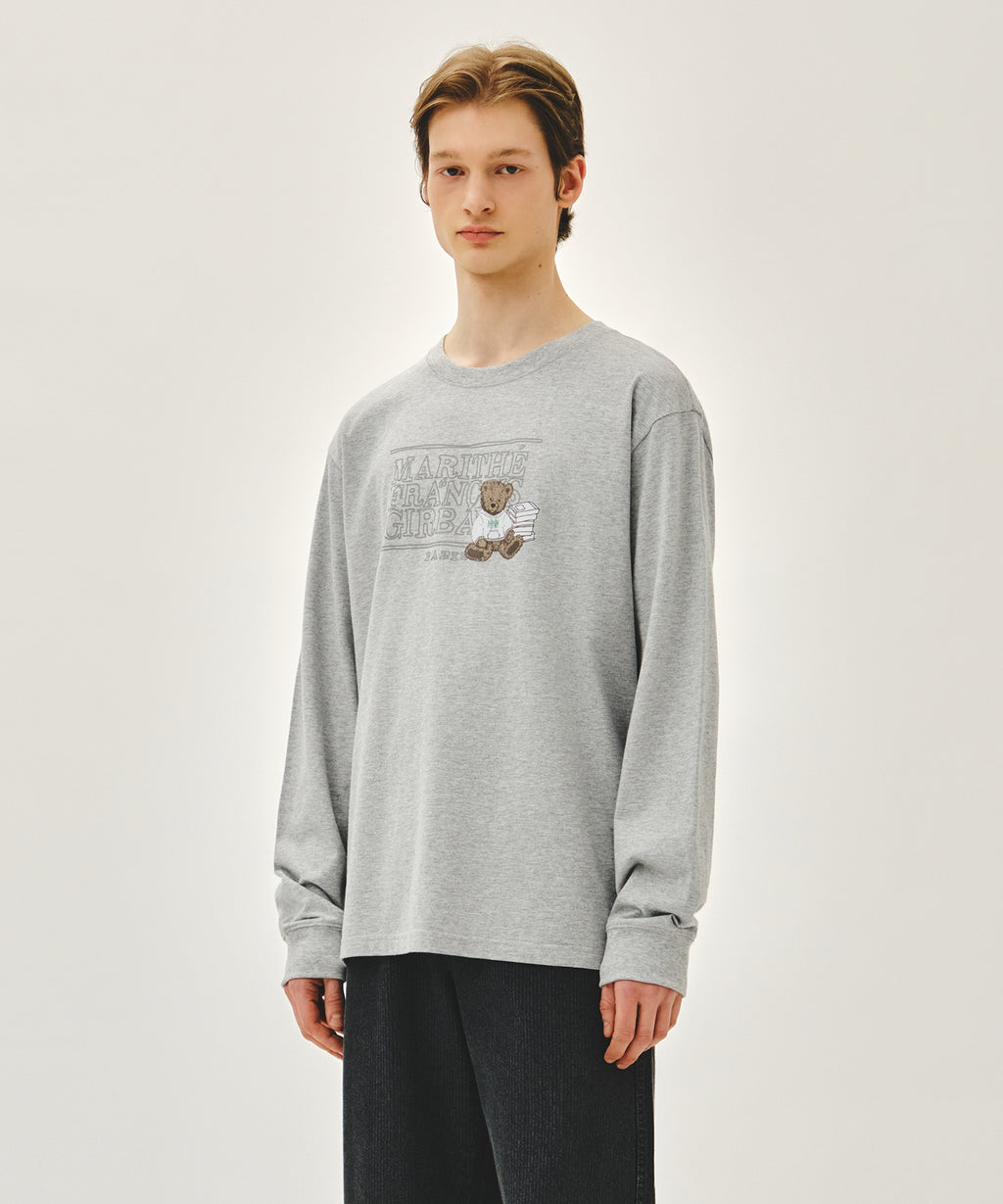 Marithe & Francois Girbaud - Doodle Classic Logo Long Sleeve Tee (Heather Gray) product image 2 | TRAB K-Fashion Australia