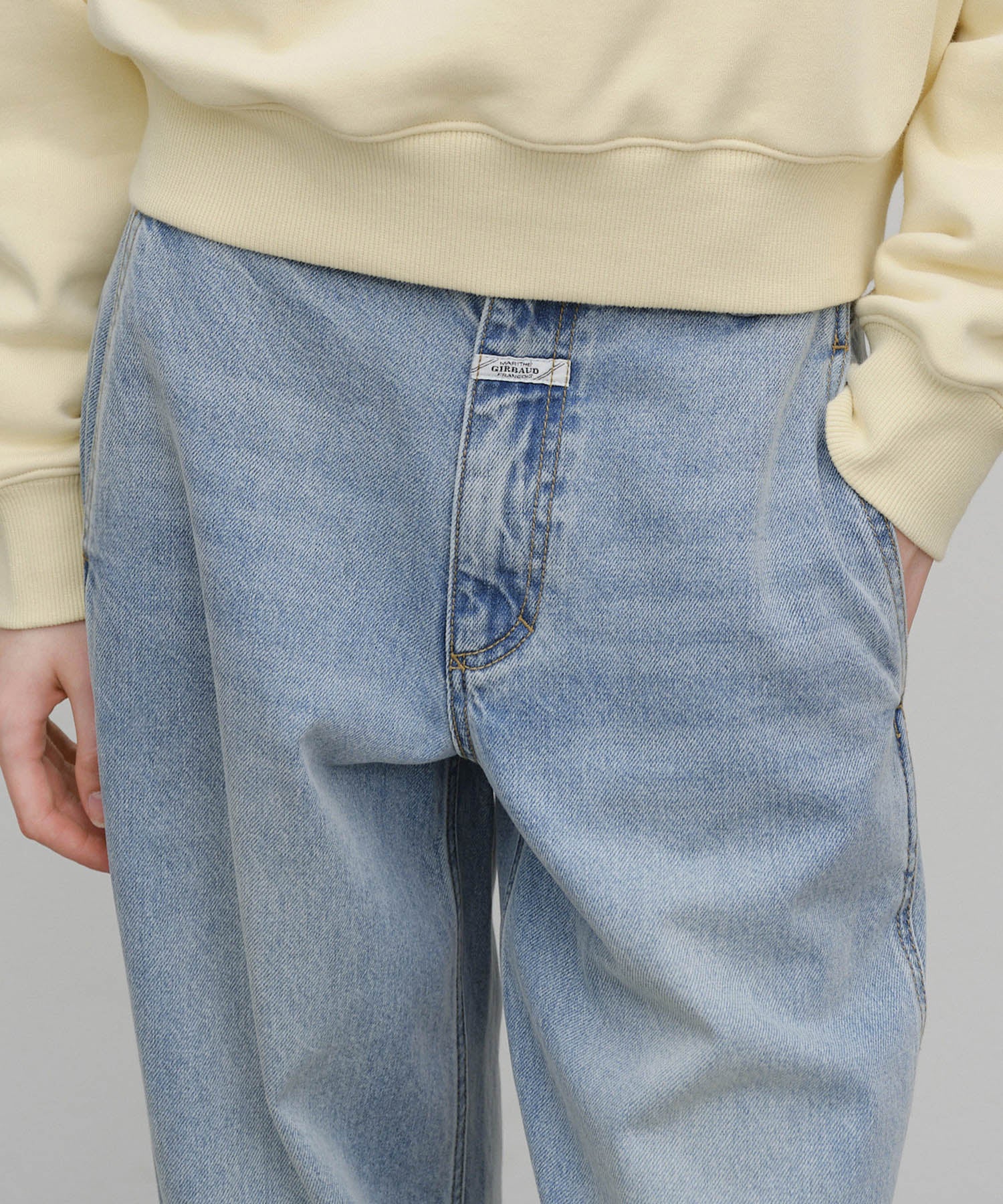 Marithe & Francois Girbaud - Wide Balloon Fit Denim Pants (Light Blue) product image 2 | TRAB K-Fashion Australia