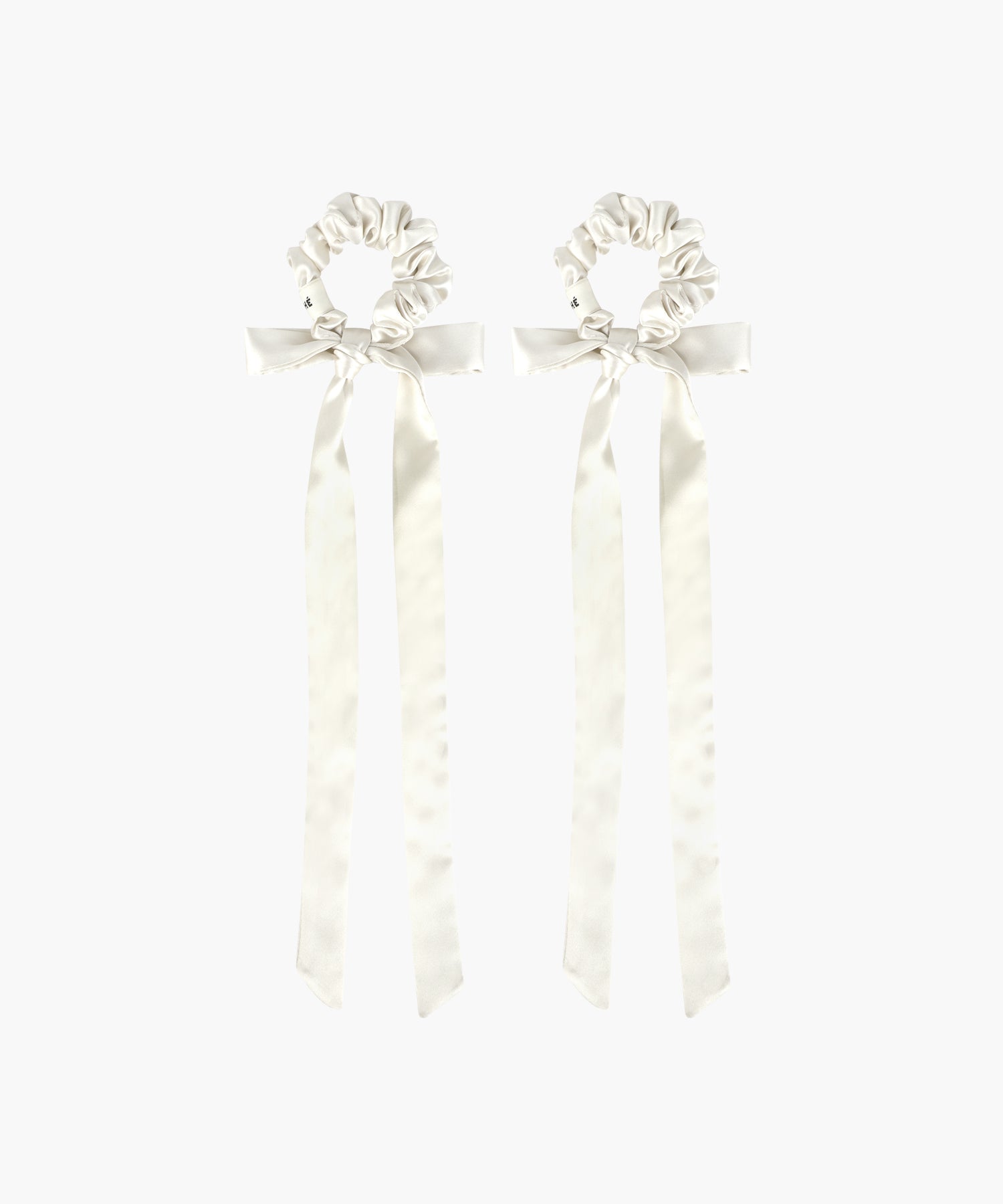 Marithe & Francois Girbaud - Regular Logo Satin Hair Ribbon Scrunchie 2pack (Ivory) product image 2 | TRAB K-Fashion Australia