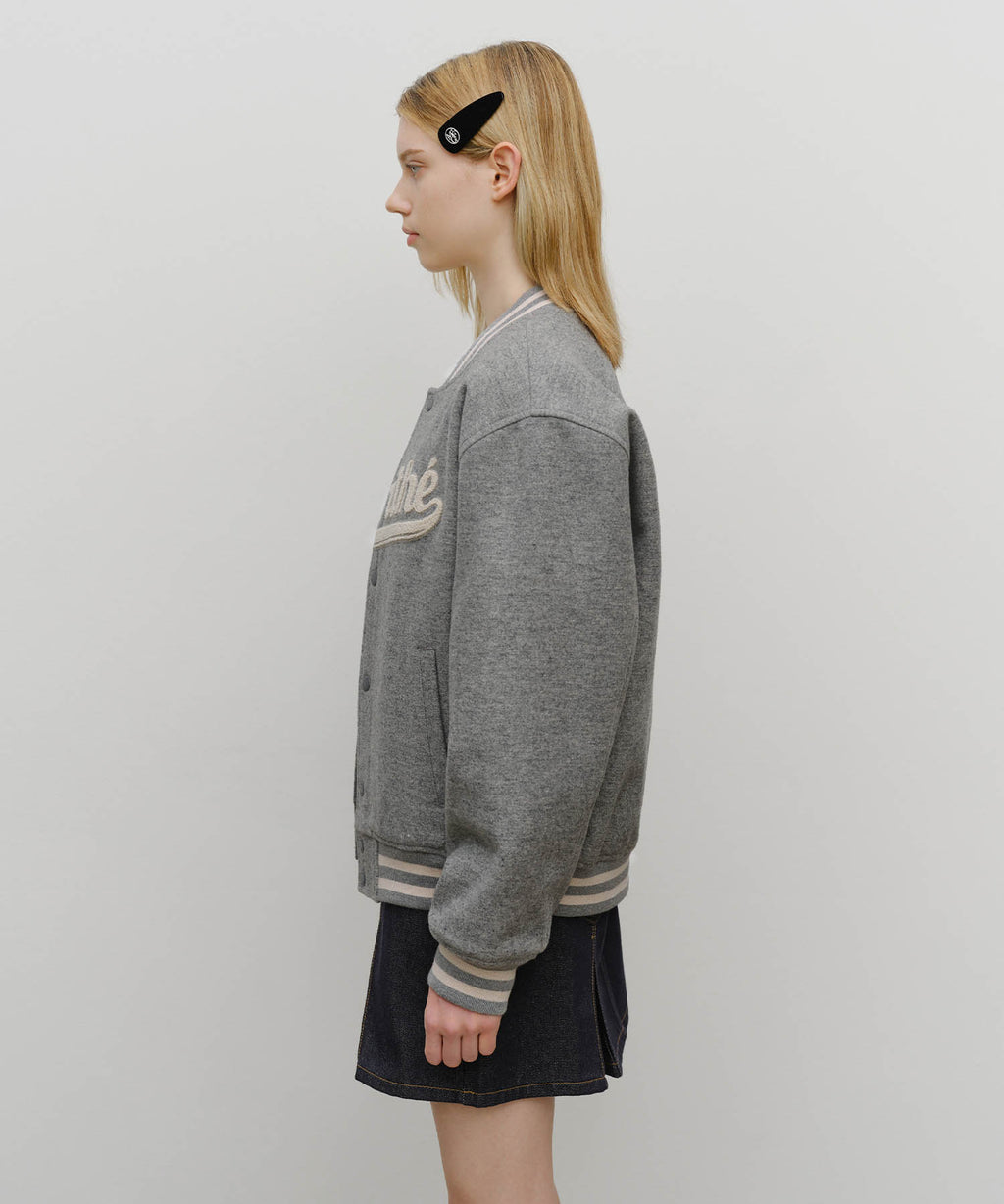 Marithe & Francois Girbaud - Wool Varsity Jacket (Heather Gray) product image 2 | TRAB K-Fashion Australia