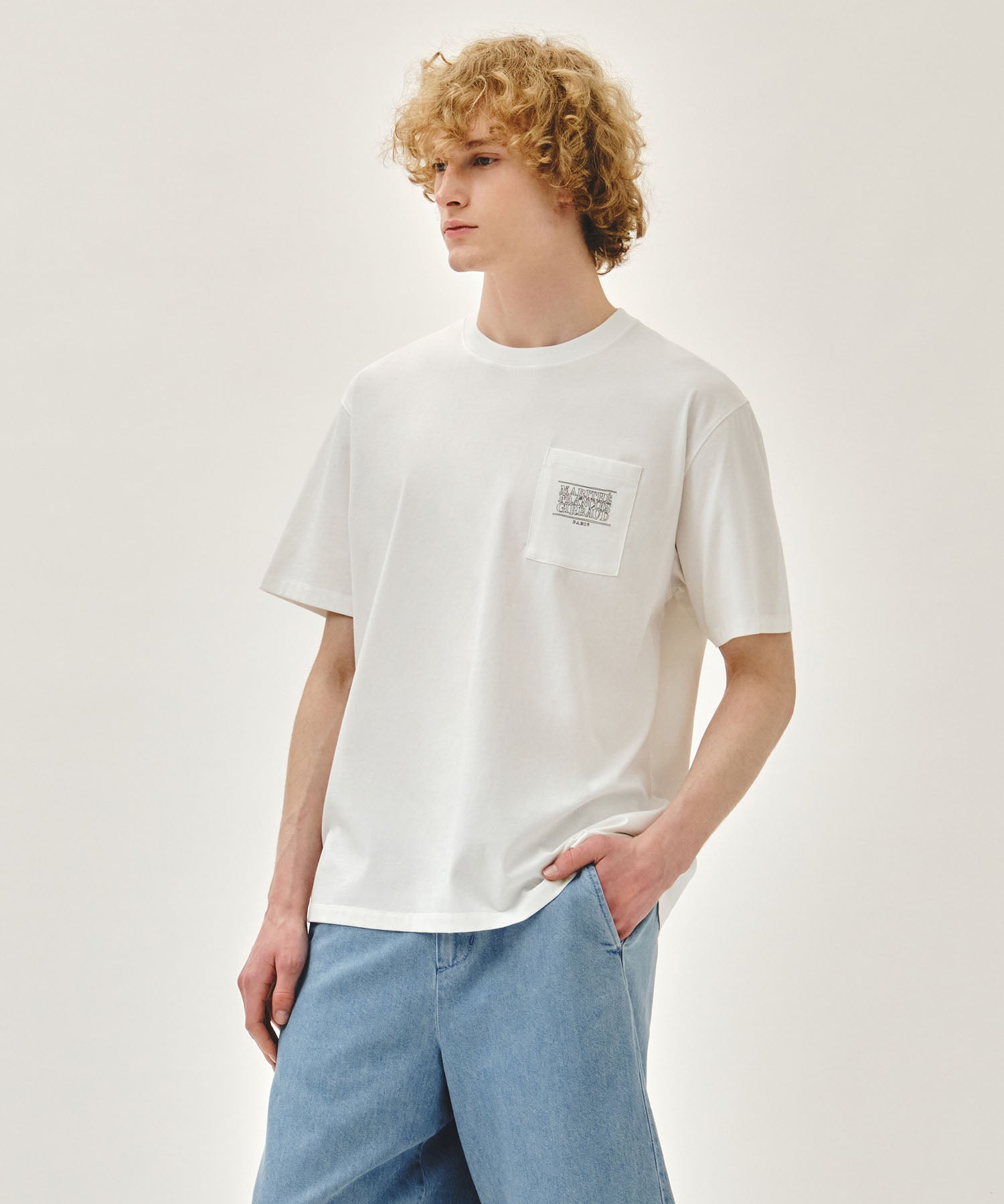 Marithe & Francois Girbaud - Doodle Classic Logo Pocket Tee (White) product image 2 | TRAB K-Fashion Australia