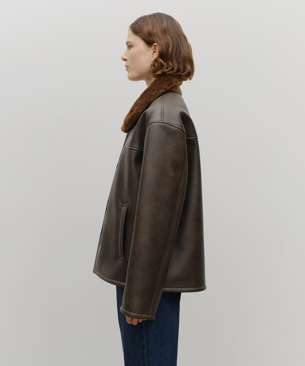 Marithe & Francois Girbaud - Faux Leather Over Fit Mustang Jacket (Brown) product image 5 | TRAB K-Fashion Australia