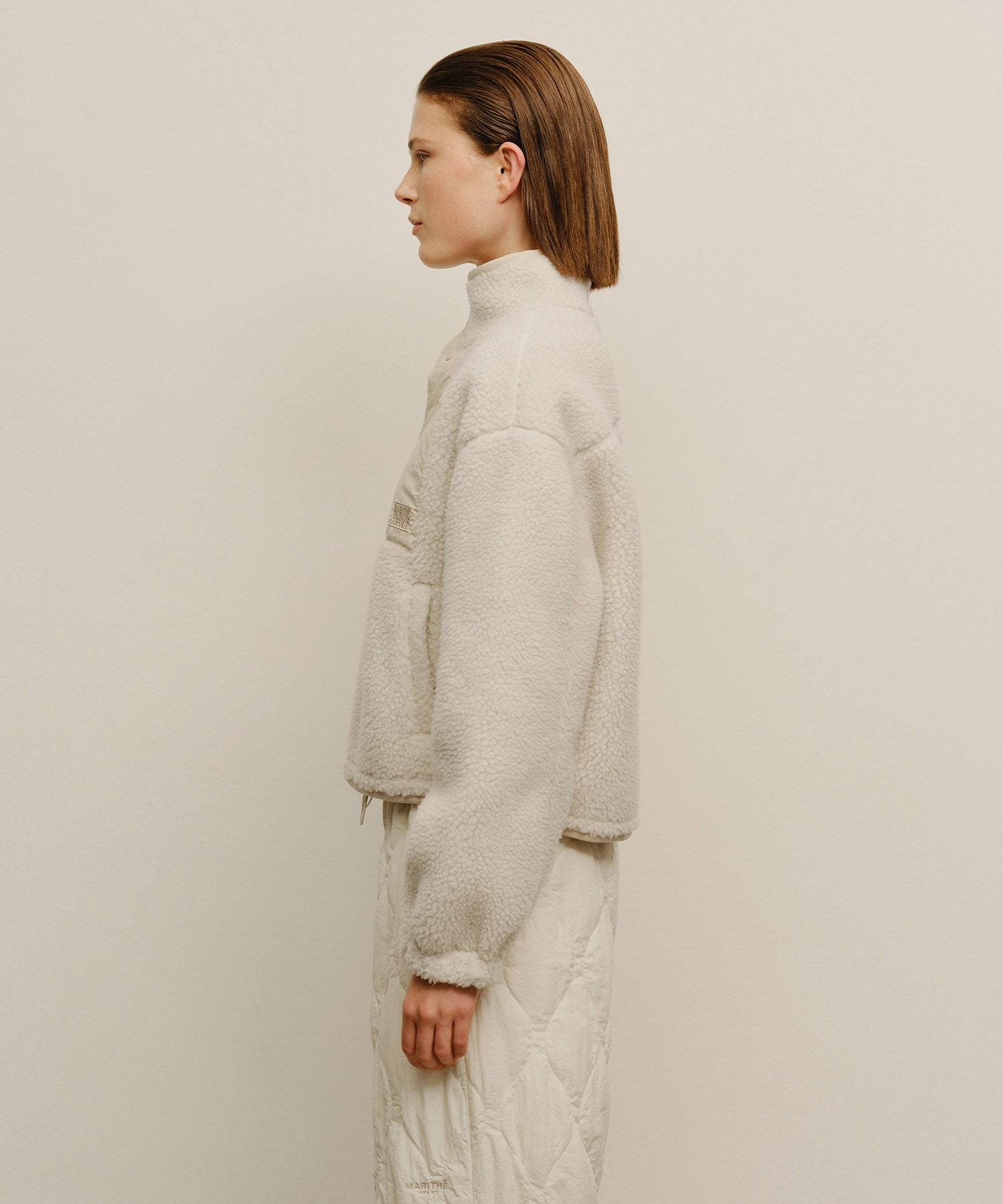 Marithe & Francois Girbaud - Marithe Sport W Fleece Crop Jacket (Ivory) product image 2 | TRAB K-Fashion Australia