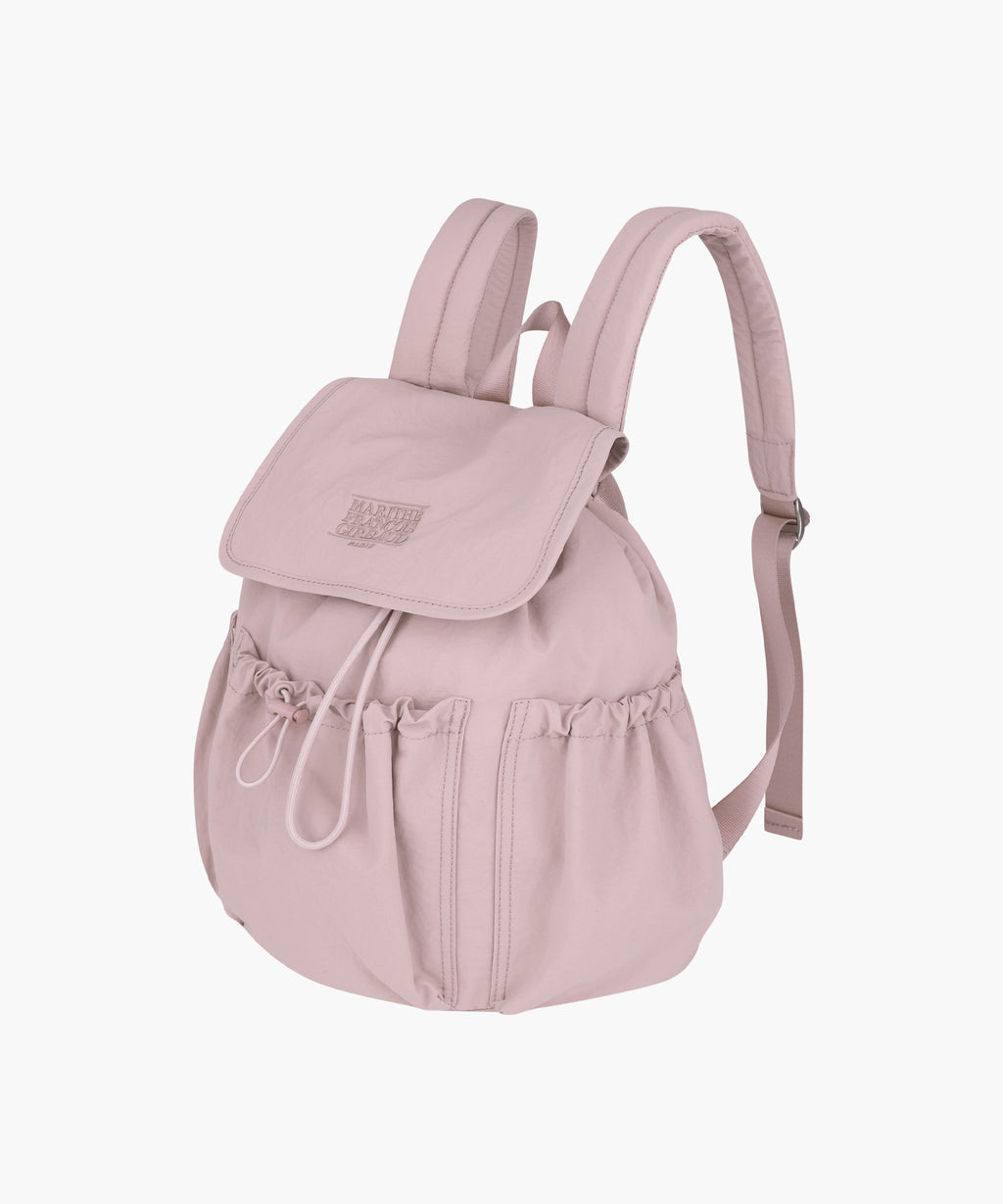 Marithe & Francois Girbaud - Classic Logo Stopper Pocket Backpack (Gray Pink) product image 2 | TRAB K-Fashion Australia