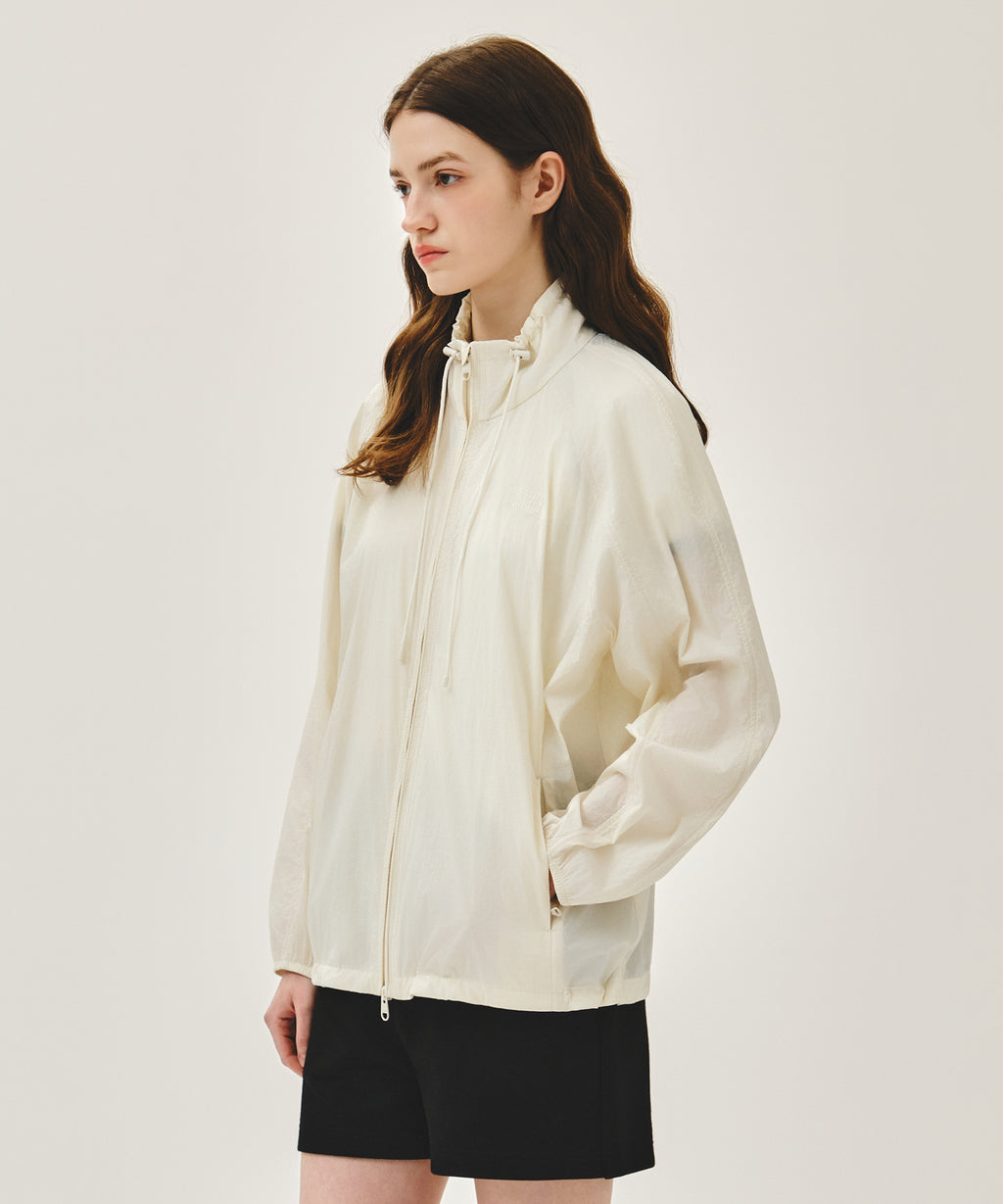 Marithe & Francois Girbaud - Highneck Packable Nylon Jacket (Ivory) product image 2 | TRAB K-Fashion Australia