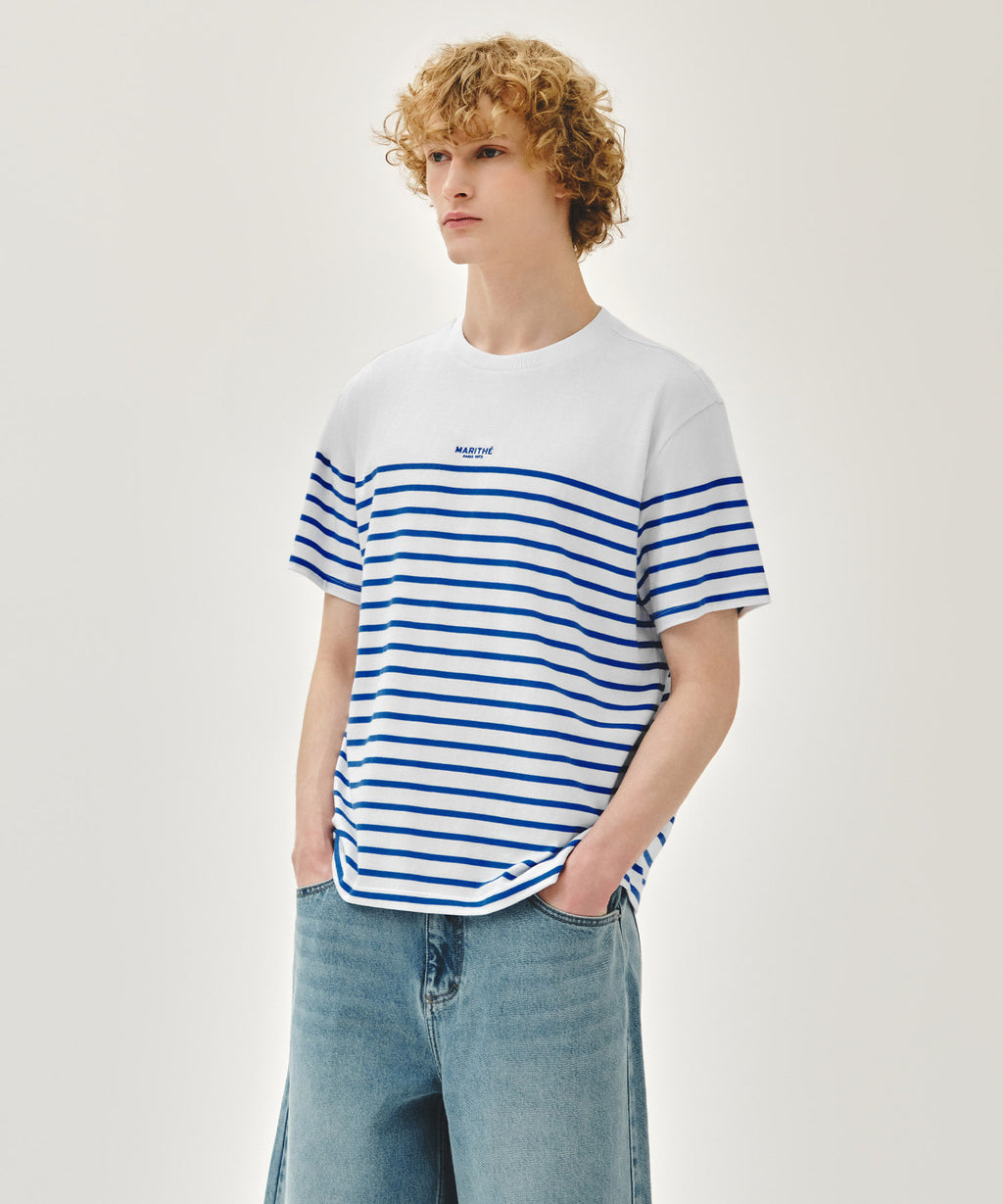 Marithe & Francois Girbaud - Block Stripe Tee (Blue) product image 2 | TRAB K-Fashion Australia