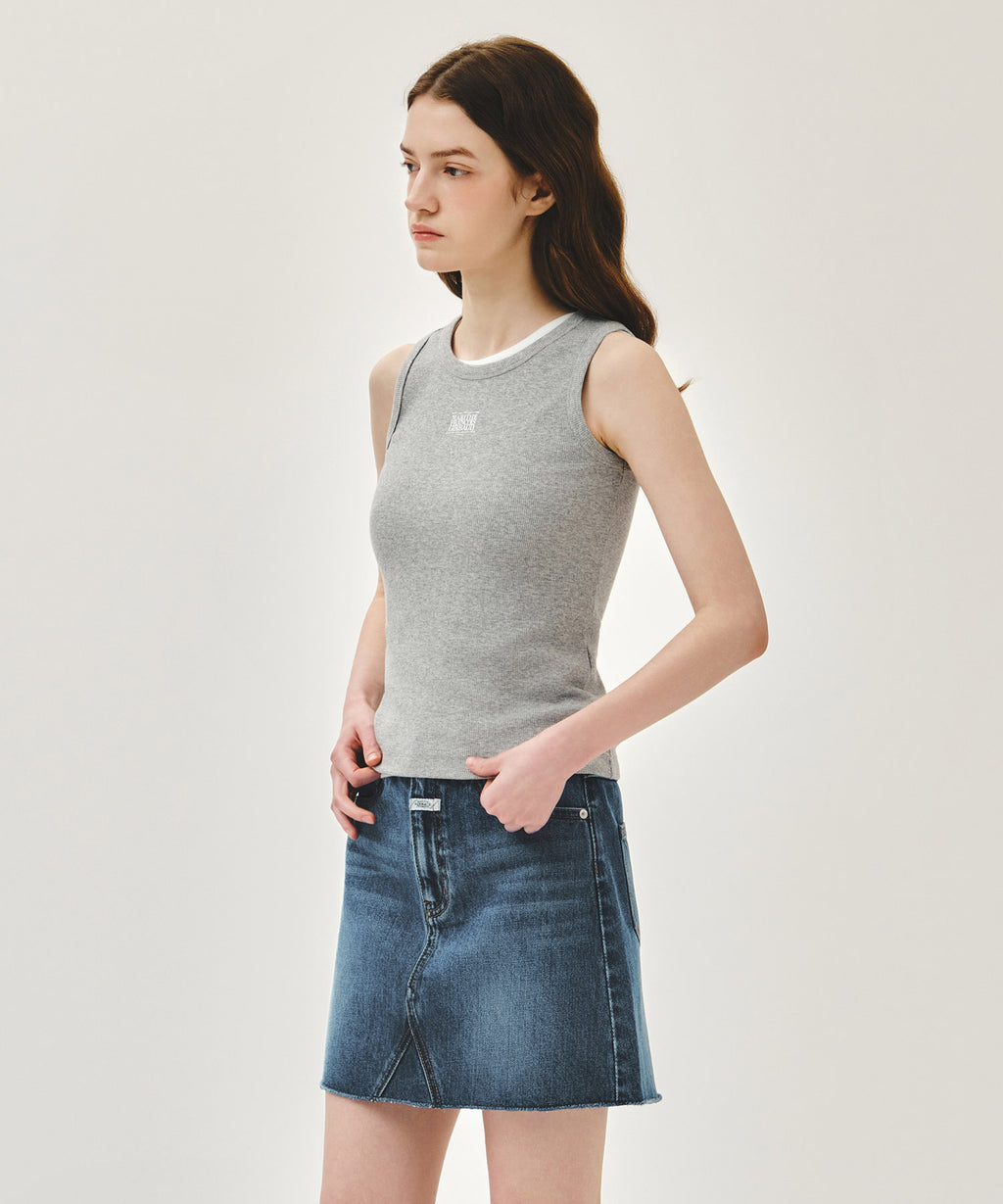 Marithe & Francois Girbaud - Ribbon Classic Logo Sleeveless (Heather Gray) product image 2 | TRAB K-Fashion Australia