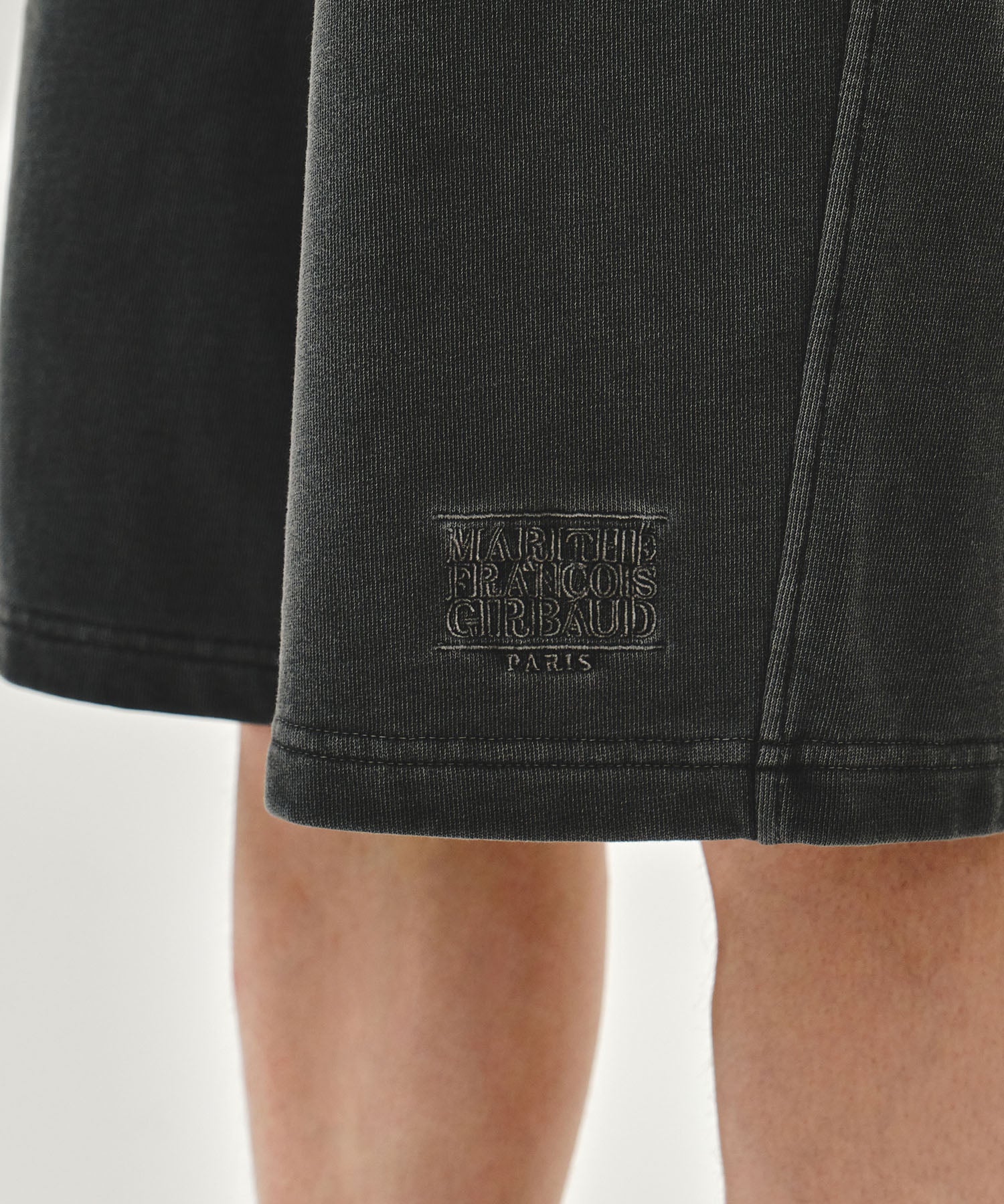 Marithe & Francois Girbaud - Outline Classic Logo Dyeing Bermuda Sweat Shorts (Charcoal) product image 2 | TRAB K-Fashion Australia