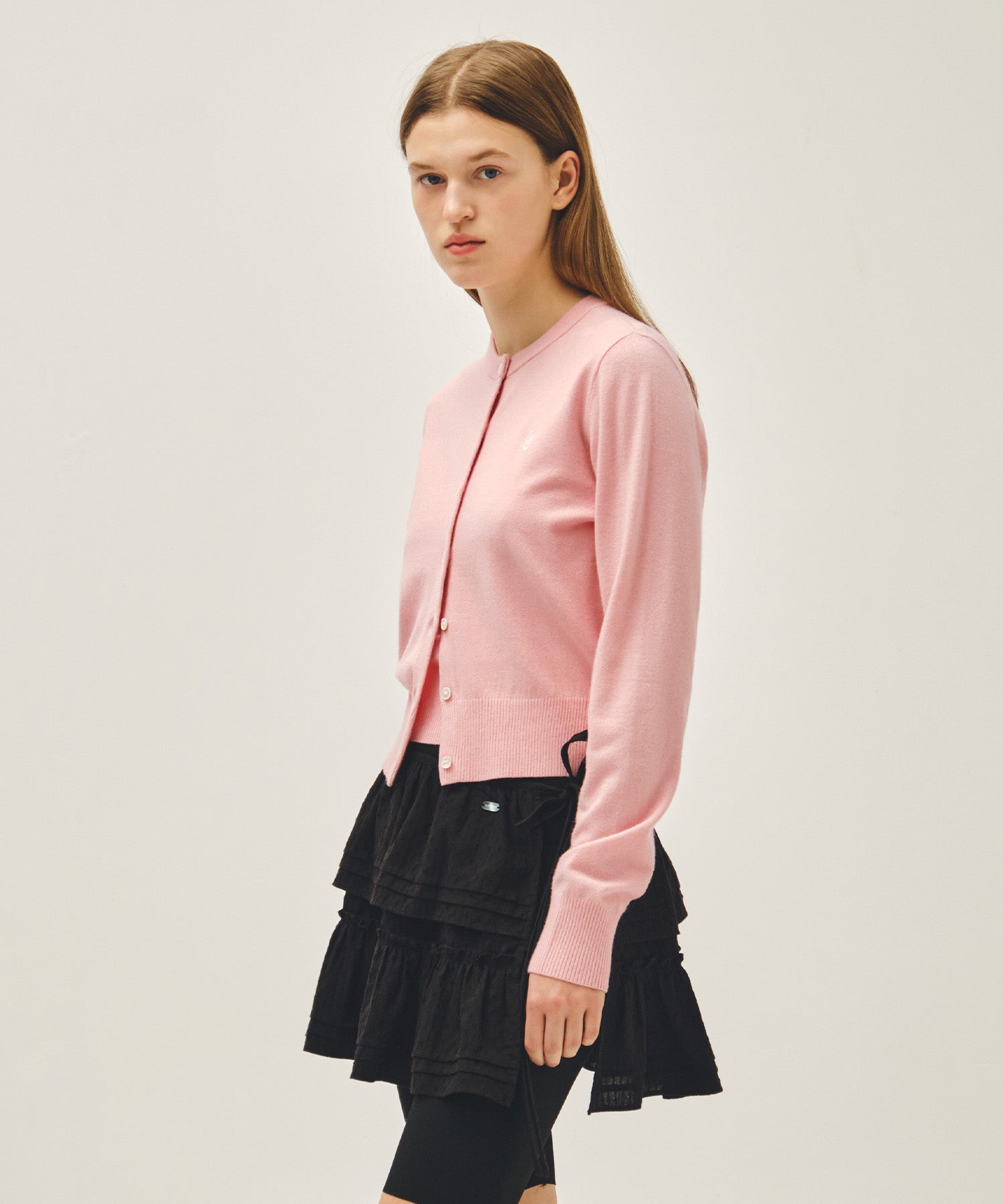 Marithe & Francois Girbaud - Basic Knit Cardigan Setup (Coral Pink) product image 2 | TRAB K-Fashion Australia