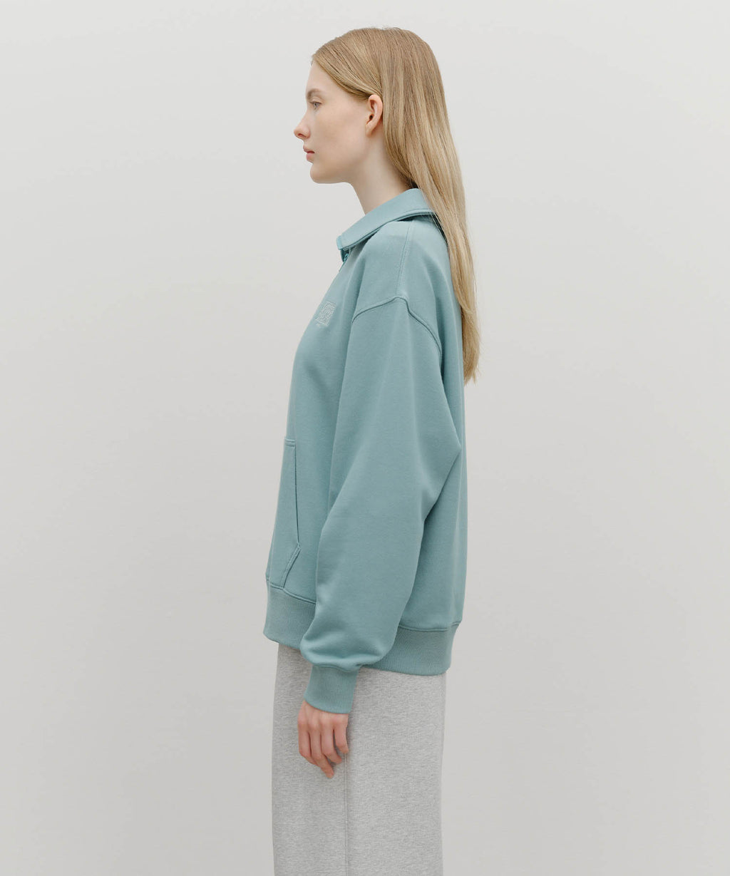 Marithe & Francois Girbaud - Classic Logo Half Zipup Sweatshirt (Mint Gray) product image 2 | TRAB K-Fashion Australia