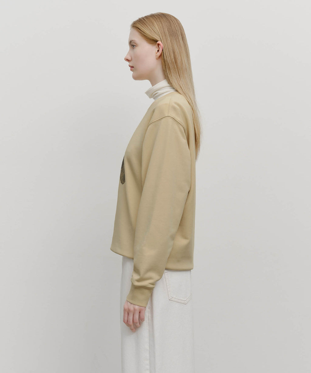 Marithe & Francois Girbaud - Doodle Bear Sweatshirt (Beige) product image 2 | TRAB K-Fashion Australia