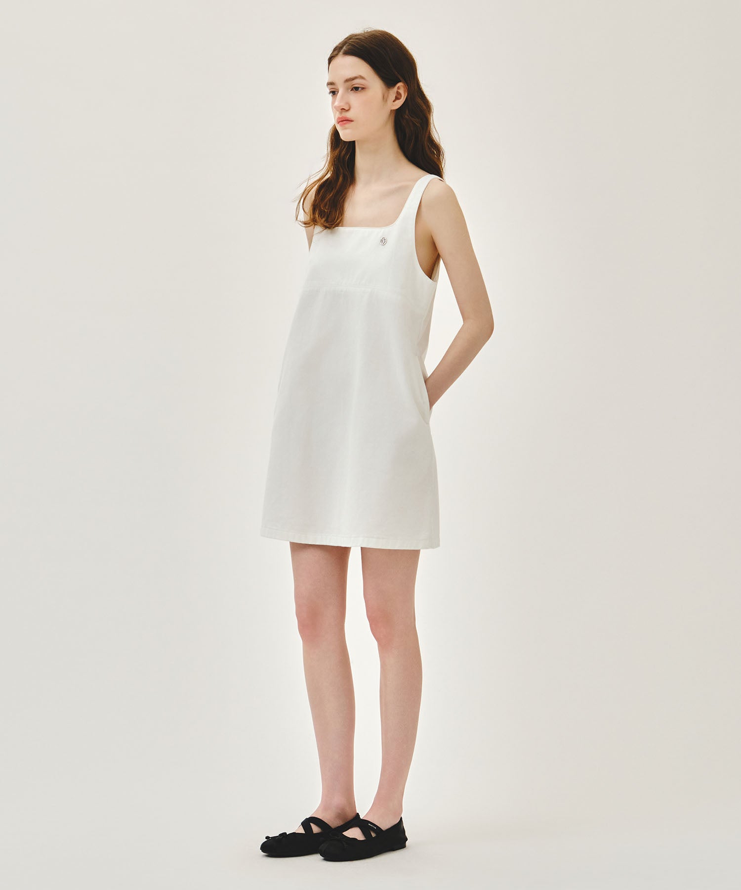 Marithe & Francois Girbaud - Denim Sleeveless Dress (Off White) product image 2 | TRAB K-Fashion Australia