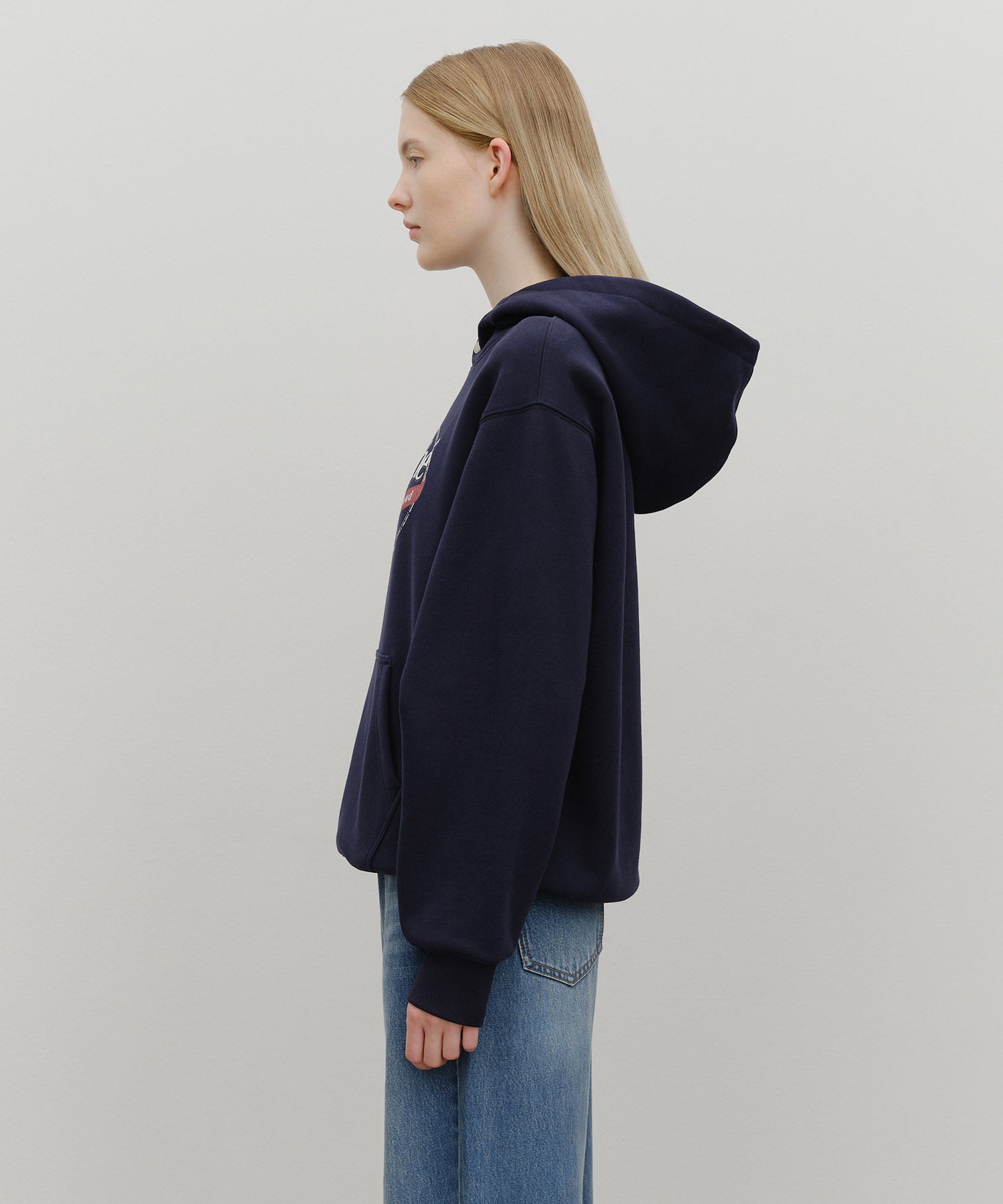 Marithe & Francois Girbaud - Vintage Stamp Graphic Hoodie (brushed) (Navy) product image 2 | TRAB K-Fashion Australia
