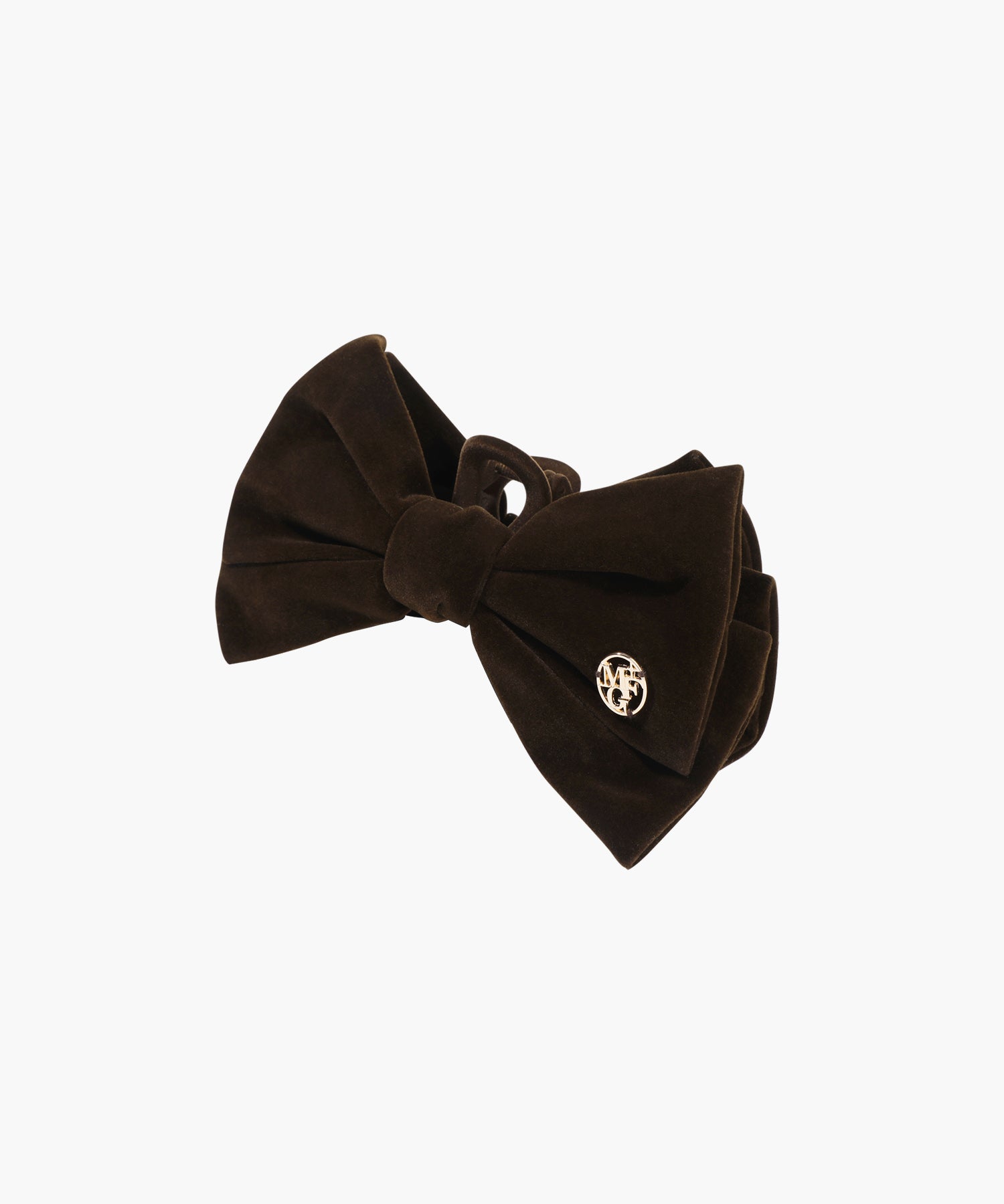 Marithe & Francois Girbaud - Circle Logo Velvet Hair Clip (Brown) product image 2 | TRAB K-Fashion Australia
