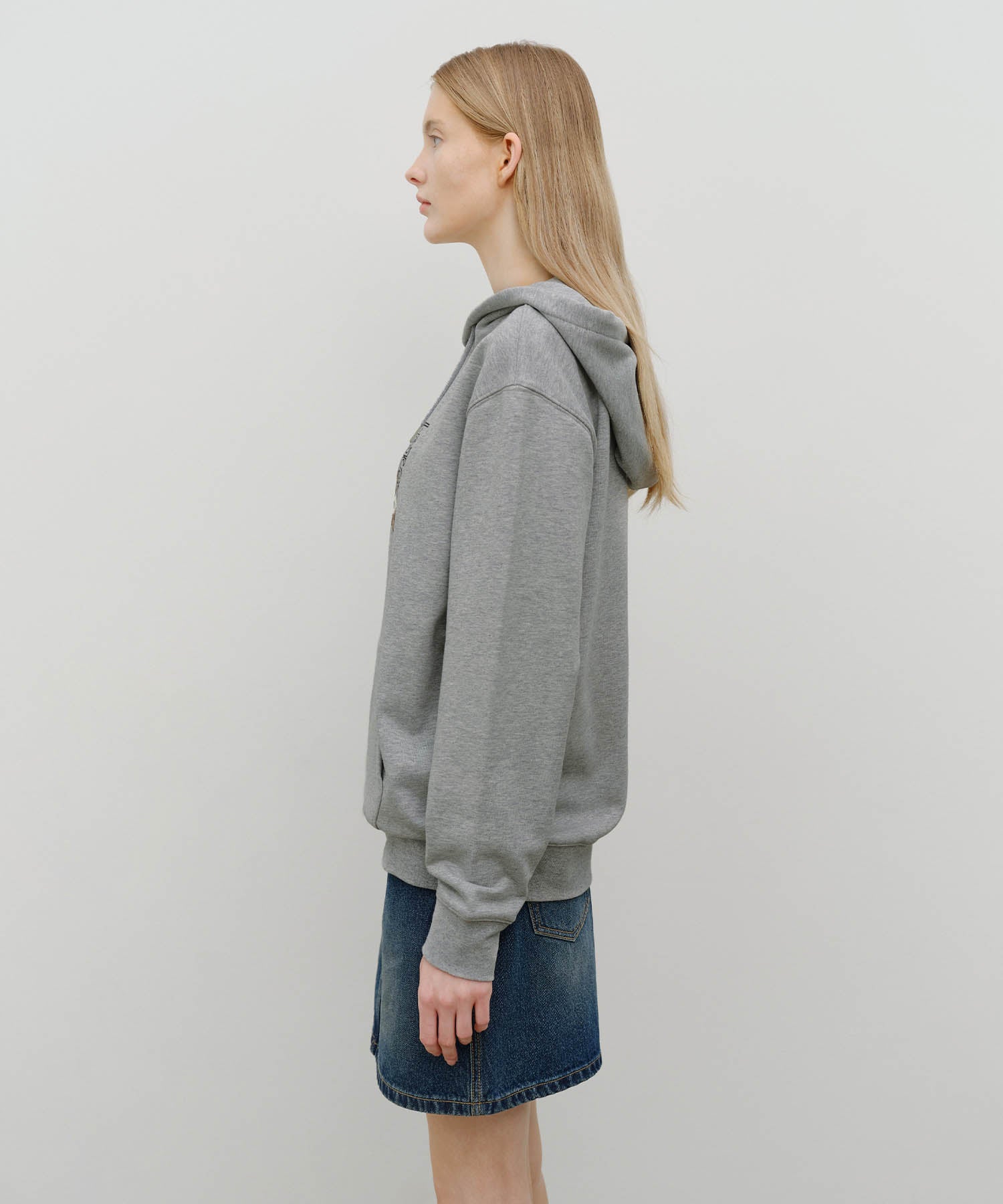 Marithe & Francois Girbaud - Doodle Classic Bear Hoodie (Heather Gray) product image 2 | TRAB K-Fashion Australia